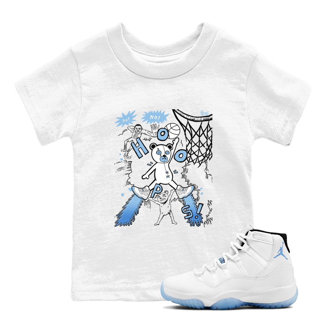 Stop The Bear snkmatch Tees Kids - Air Jordan 11 Legend Blue