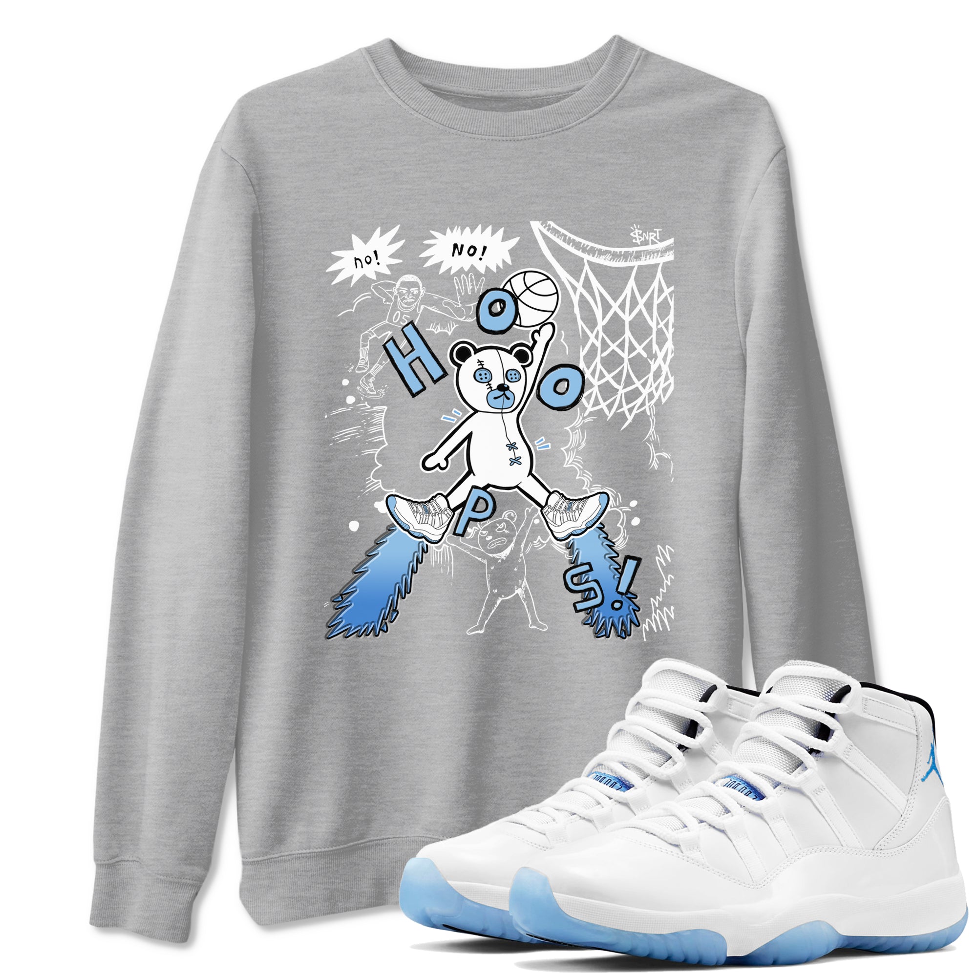 Stop The Bear snkmatch Tees - Air Jordan 11 Legend Blue