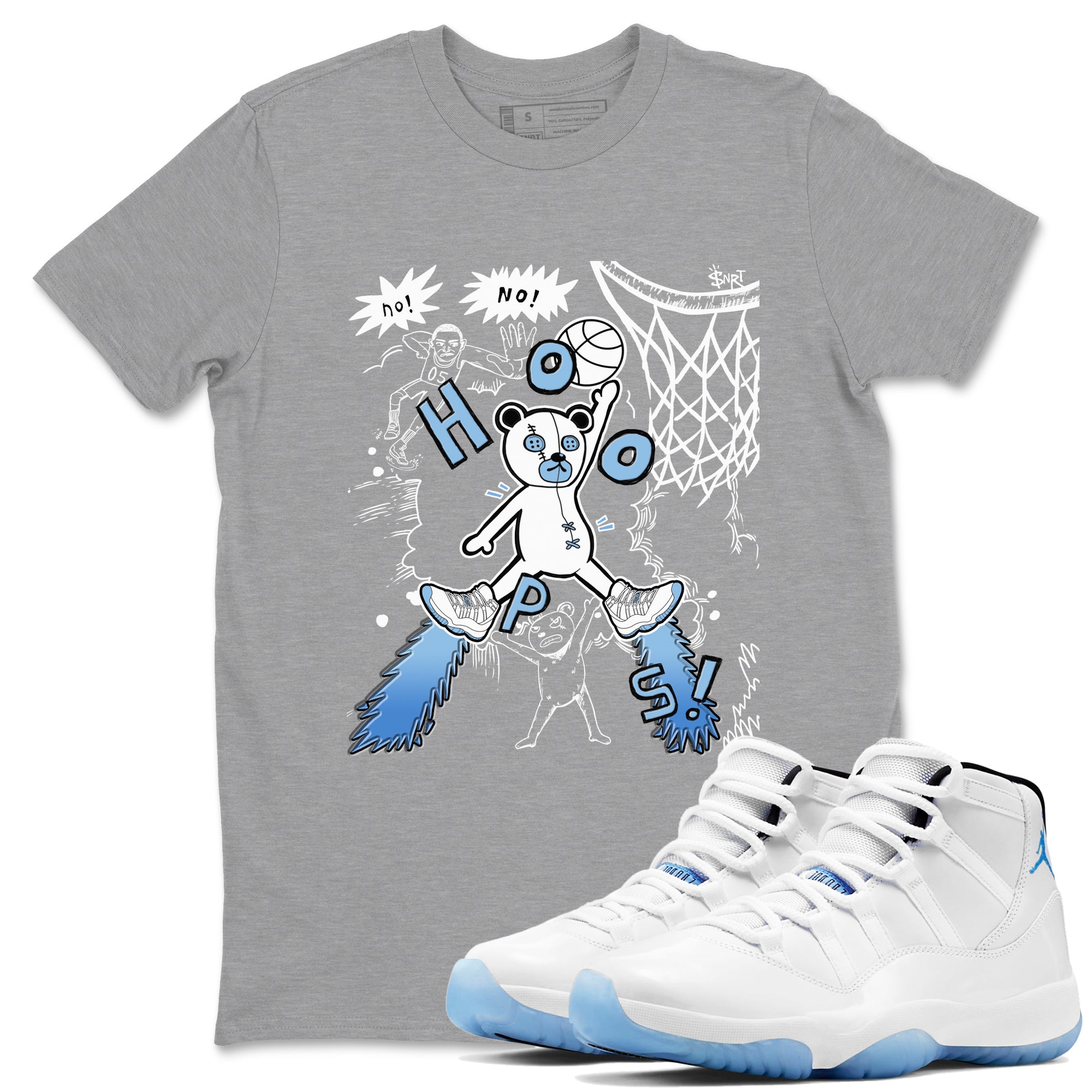 Stop The Bear snkmatch Tees - Air Jordan 11 Legend Blue