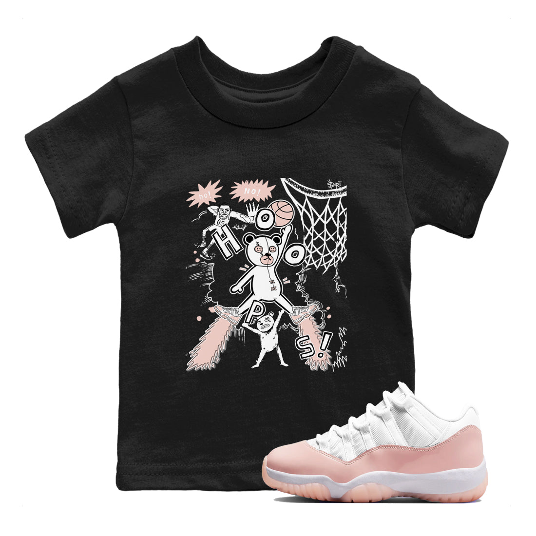 Stop The Bear snkmatch Tees Kids - Air Jordan 11 Legend Pink