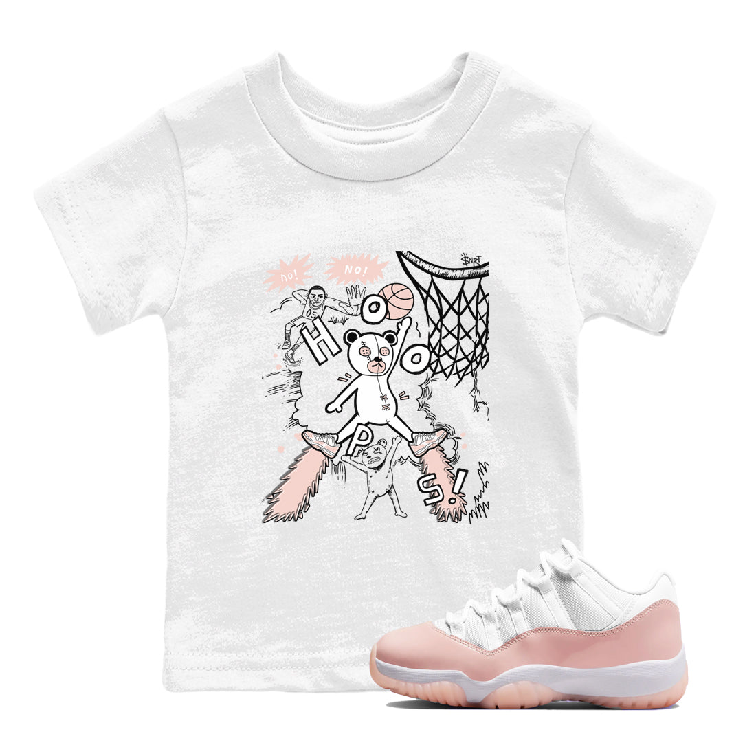 Stop The Bear snkmatch Tees Kids - Air Jordan 11 Legend Pink