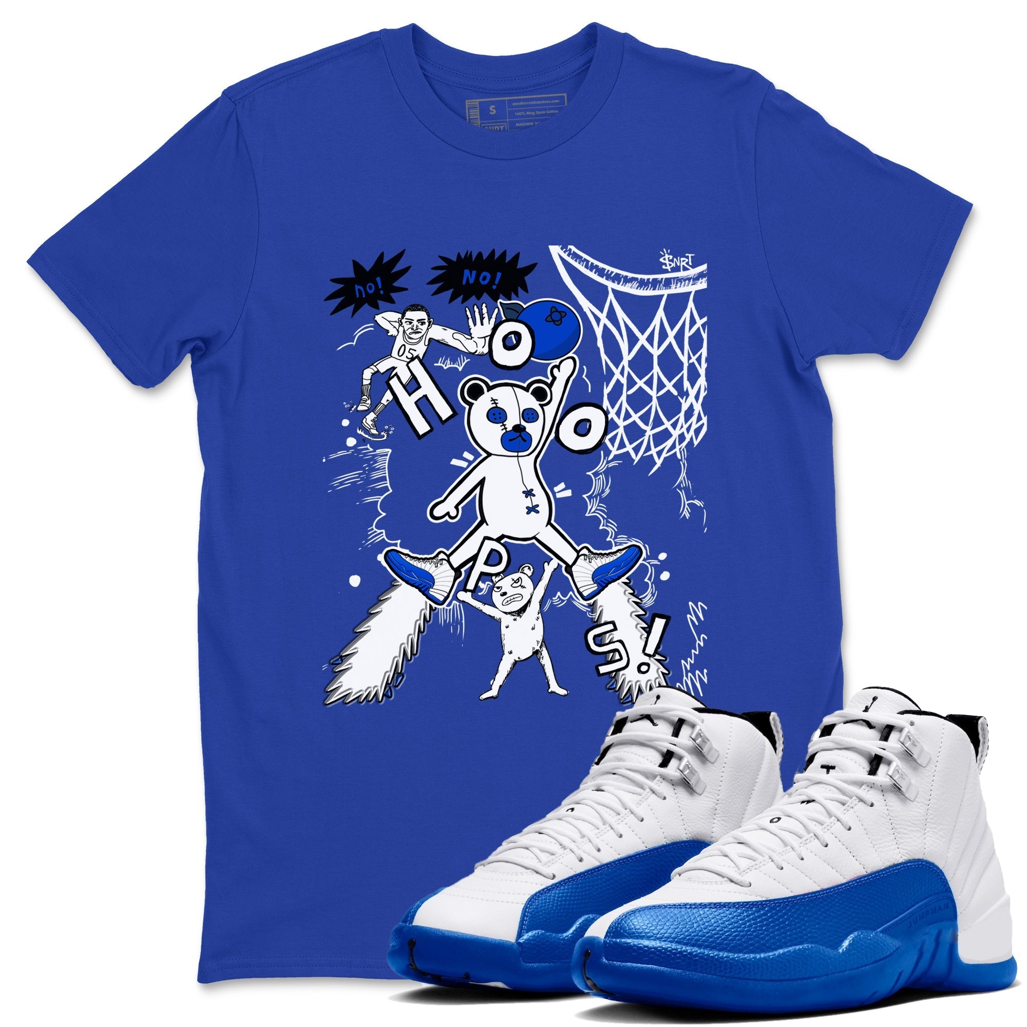 Stop The Bear snkmatch Tees - Air Jordan 12 Blueberry
