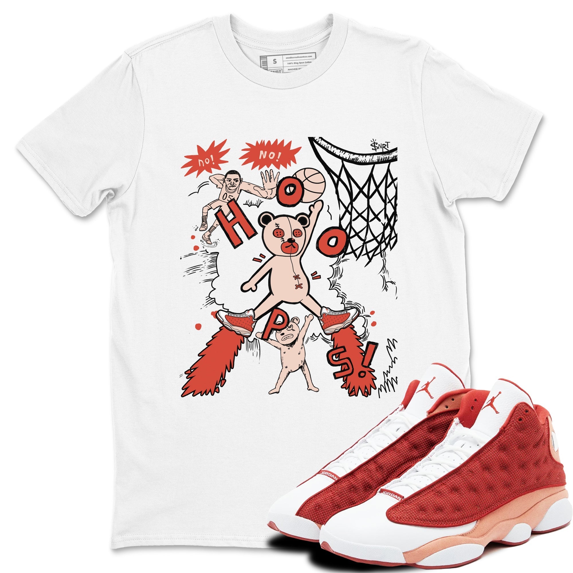 Stop The Bear snkmatch Tees - Air Jordan 13 Dune Red