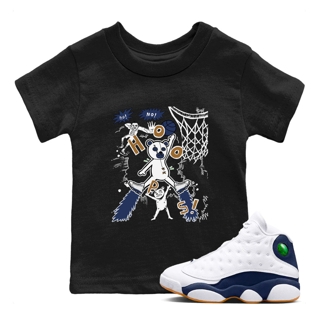 Stop The Bear snkmatch Tees Kids - Air Jordan 13 Midnight Navy