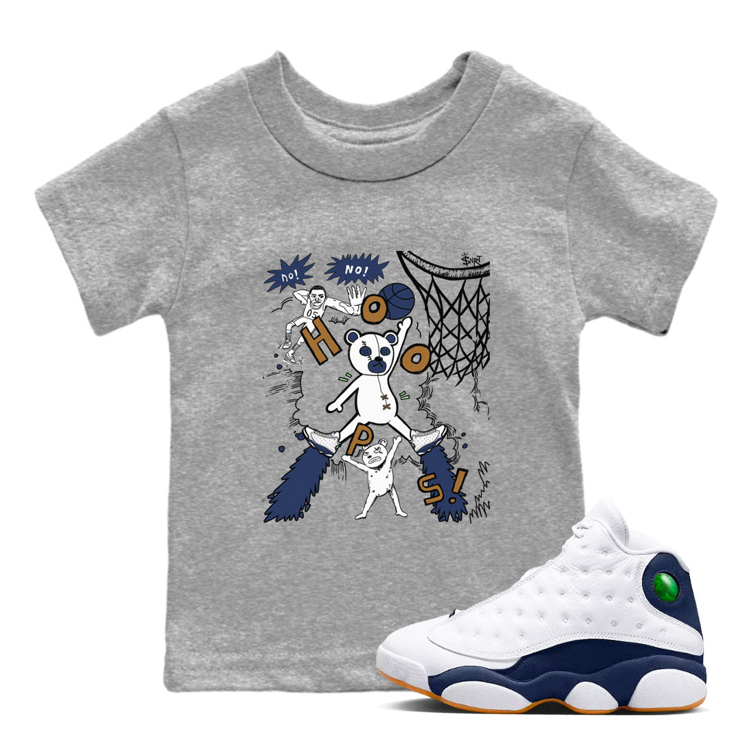 Stop The Bear snkmatch Tees Kids - Air Jordan 13 Midnight Navy