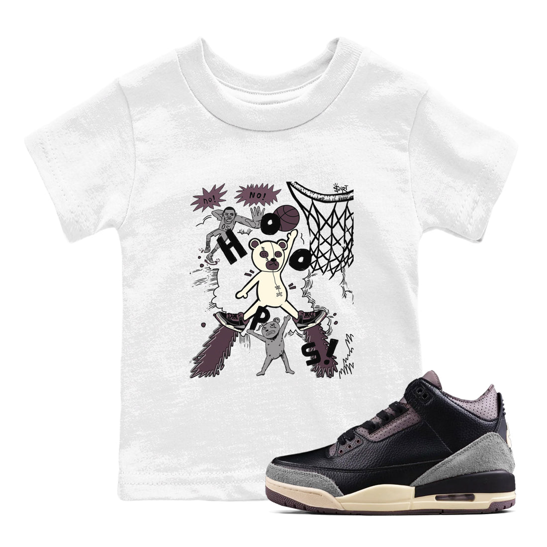 Stop The Bear snkmatch Tees Kids - Air Jordan 3 A Ma Maniere x Black