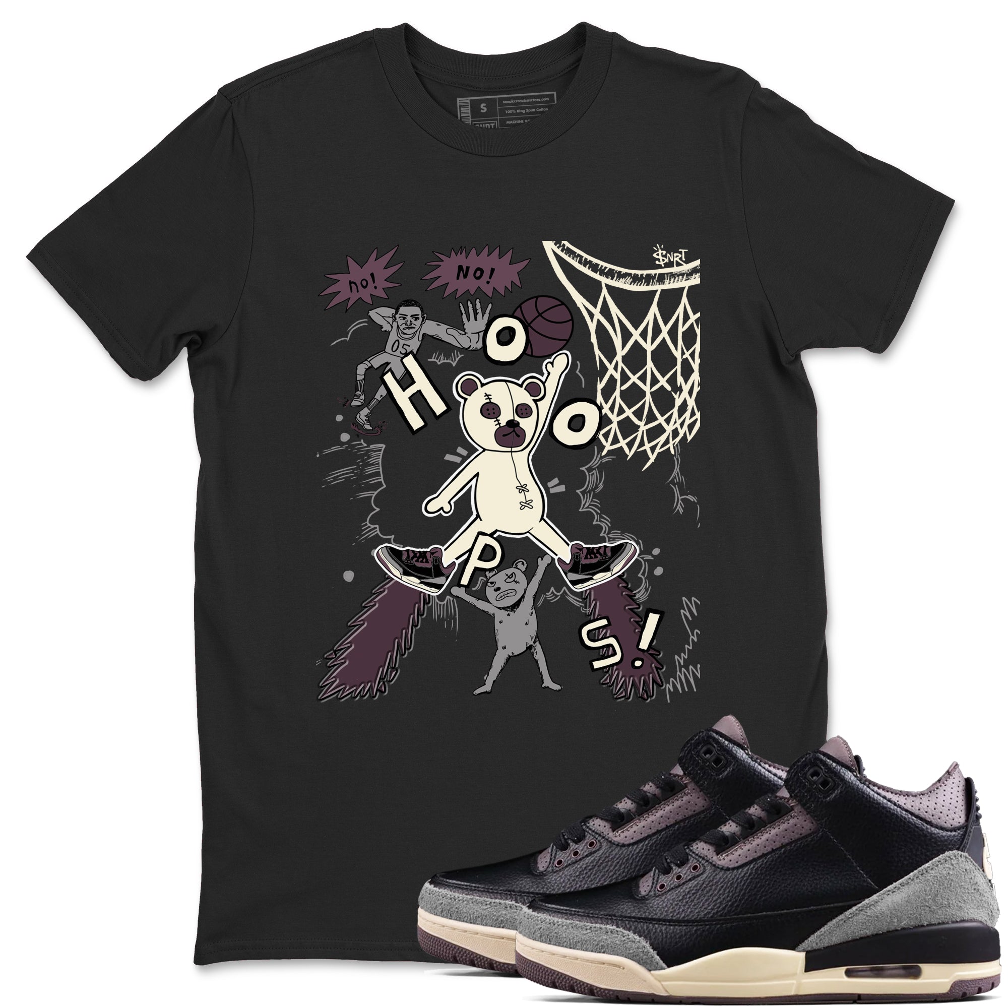 Stop The Bear snkmatch Tees - Air Jordan 3 A Ma Maniere x Black