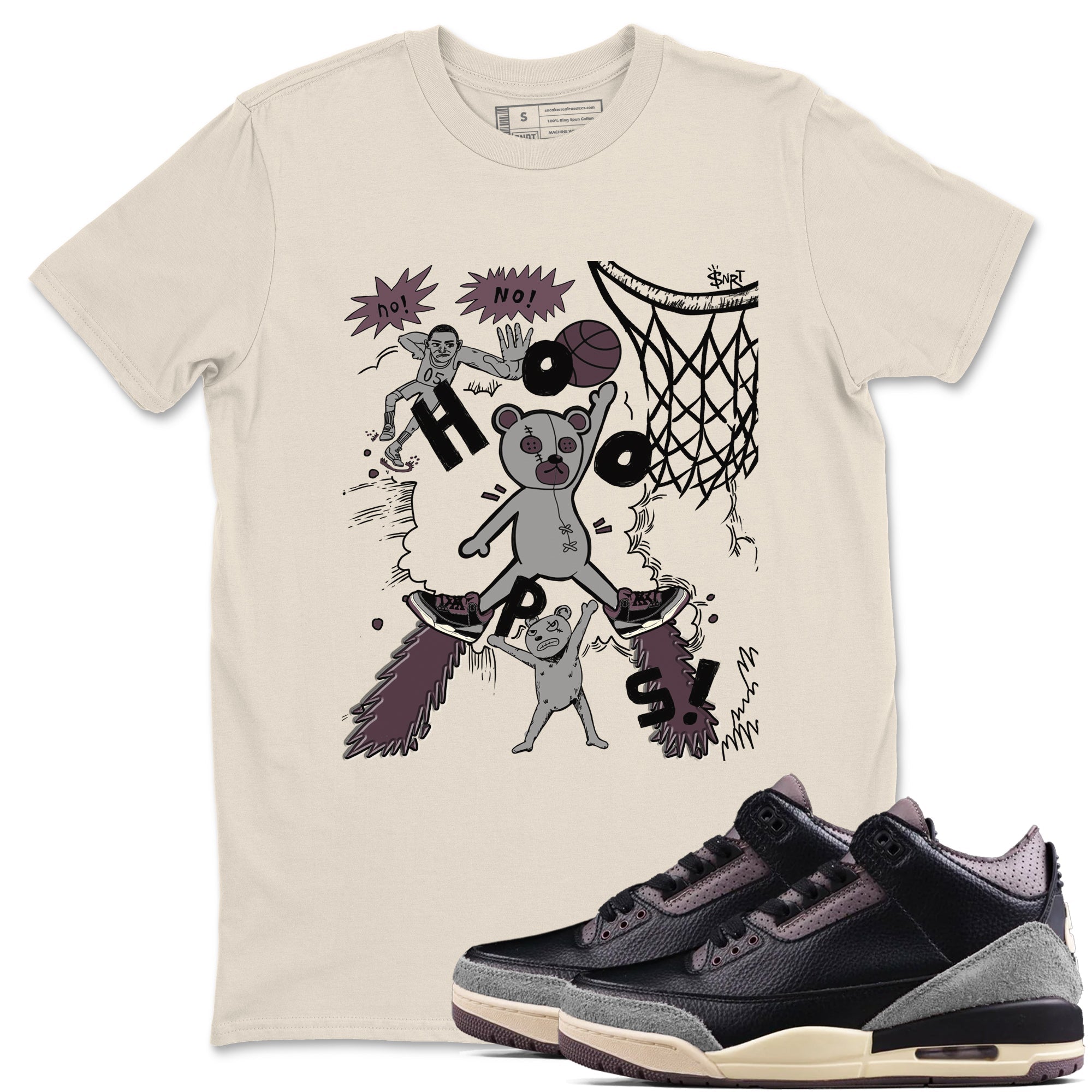 Stop The Bear snkmatch Tees - Air Jordan 3 A Ma Maniere x Black