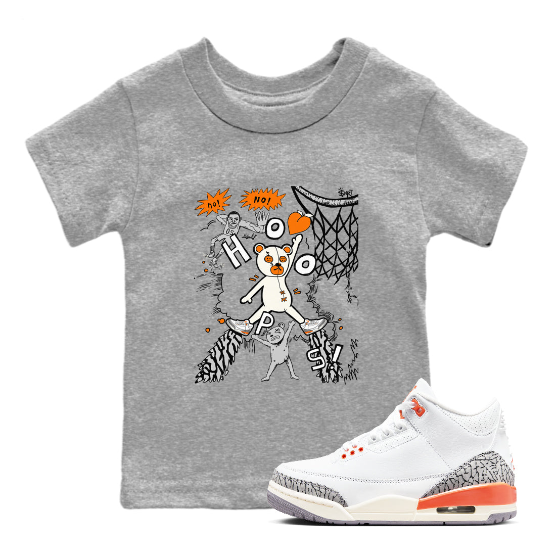 Stop The Bear snkmatch Tees Kids - Air Jordan 3 Georgia Peach