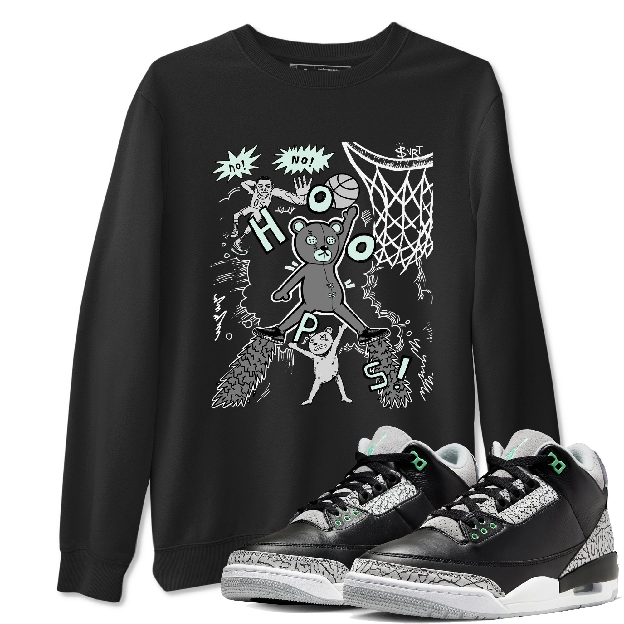 Stop The Bear snkmatch Tees - Air Jordan 3 Green Glow