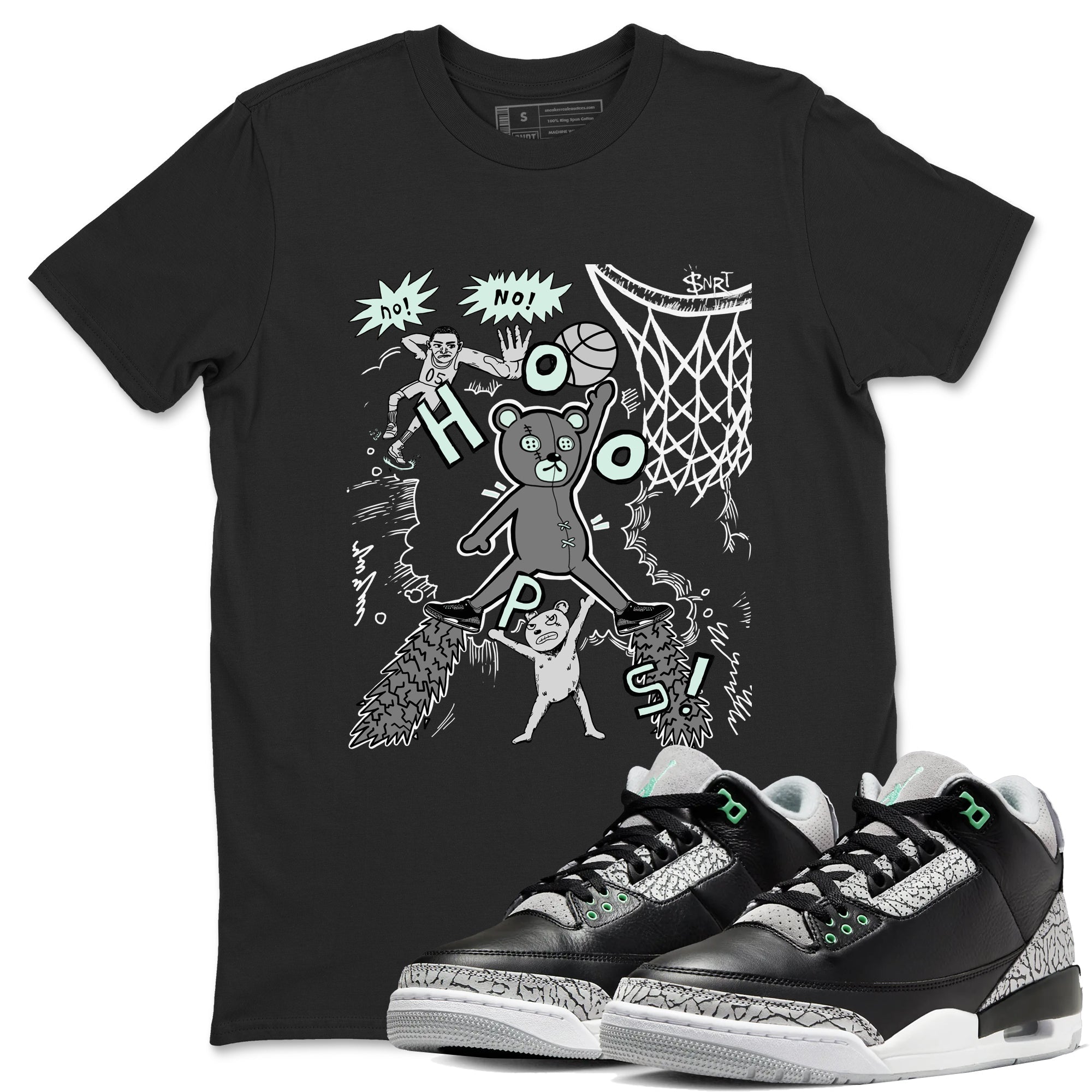 Stop The Bear snkmatch Tees - Air Jordan 3 Green Glow