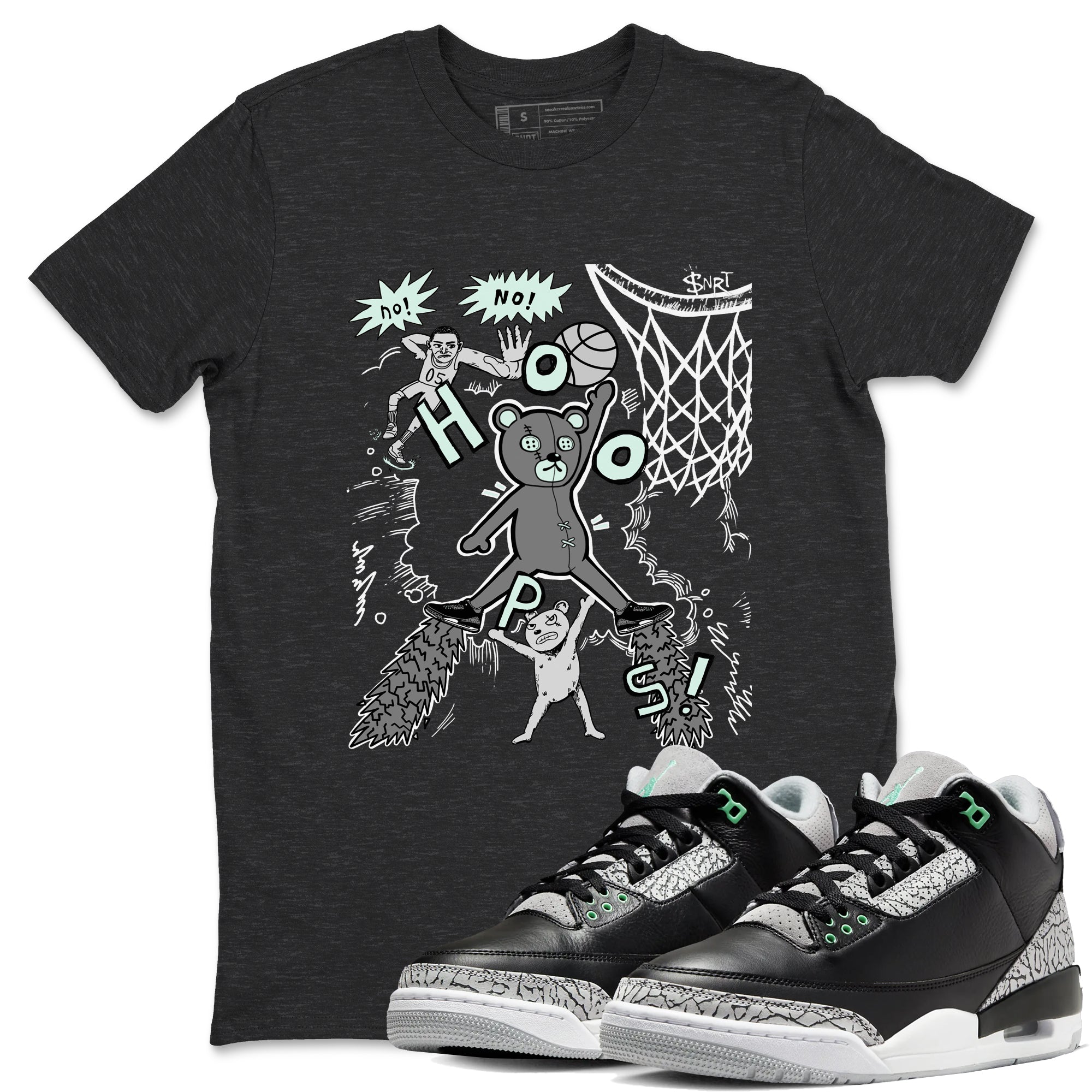 Stop The Bear snkmatch Tees - Air Jordan 3 Green Glow