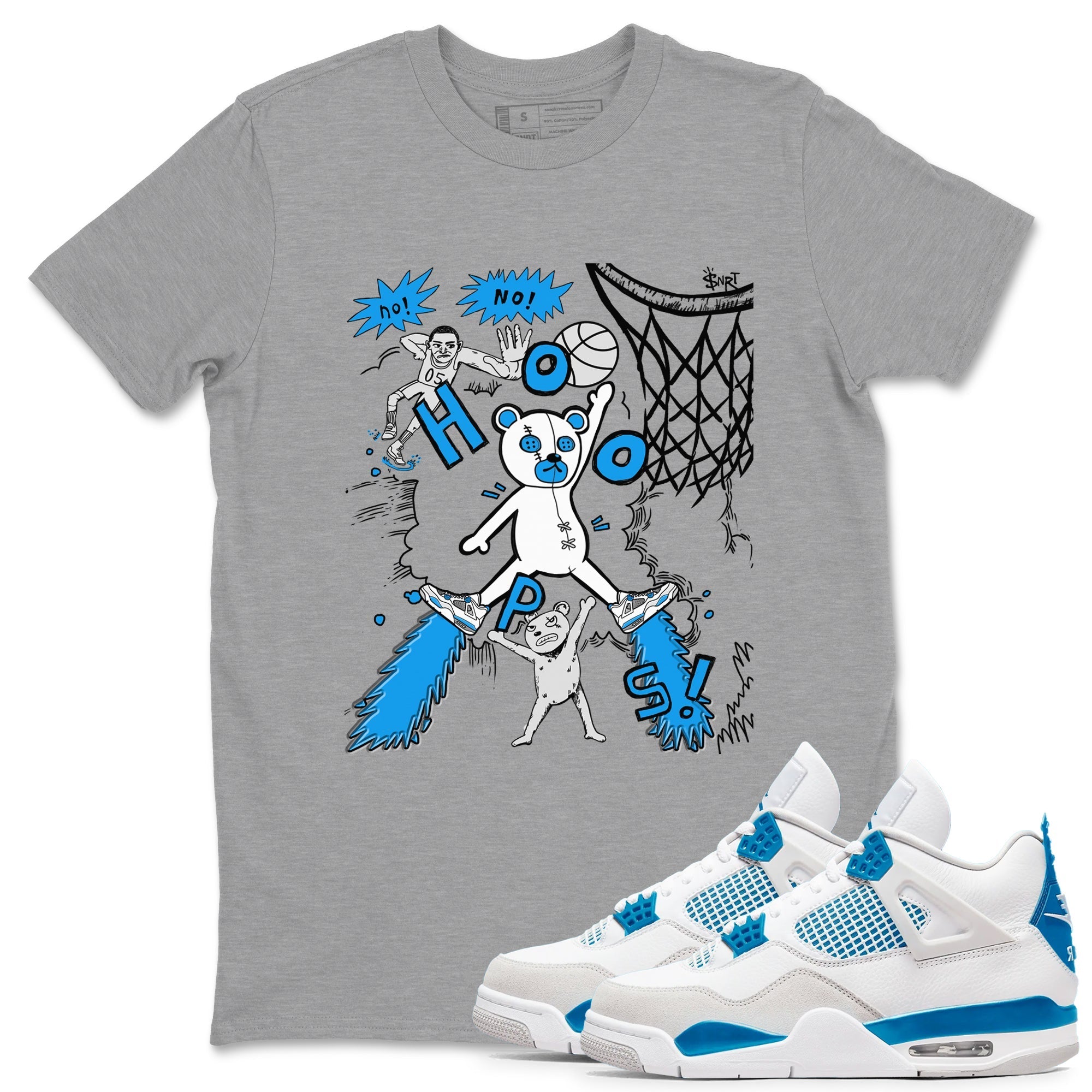Stop The Bear snkmatch Tees - Air Jordan 4 Military Blue