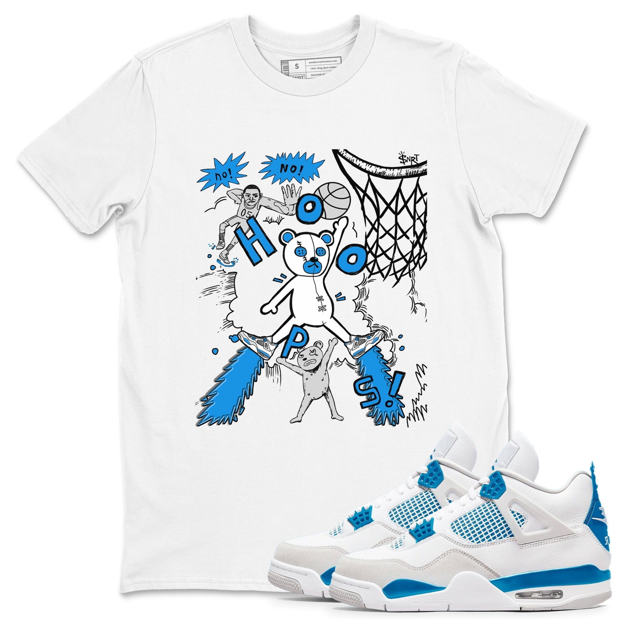 Stop The Bear snkmatch Tees - Air Jordan 4 Military Blue