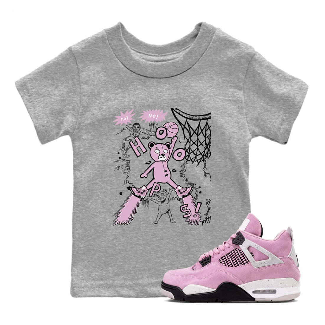 Stop The Bear snkmatch Tees Kids - Air Jordan 4 Orchid