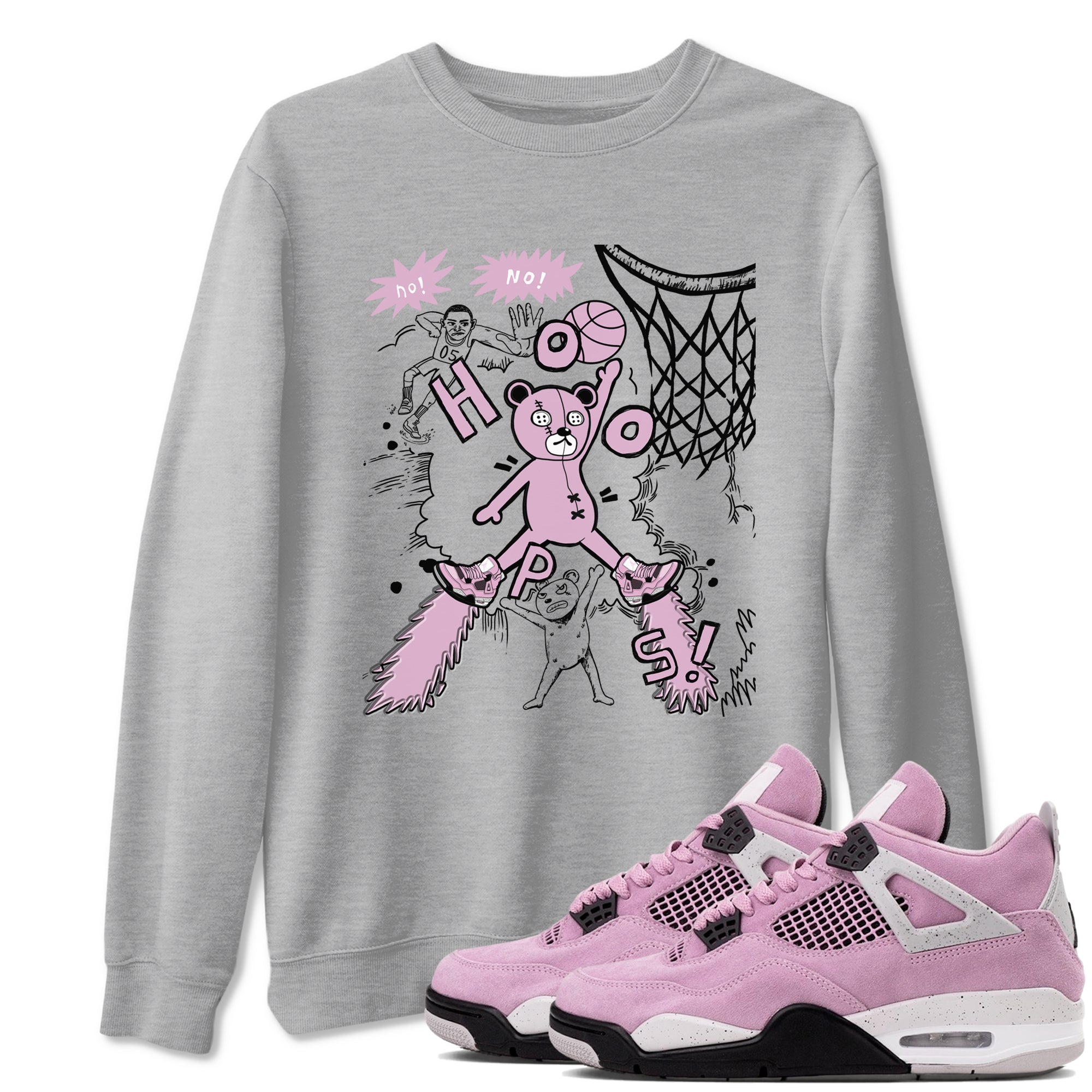 Stop The Bear snkmatch Tees - Air Jordan 4 Orchid