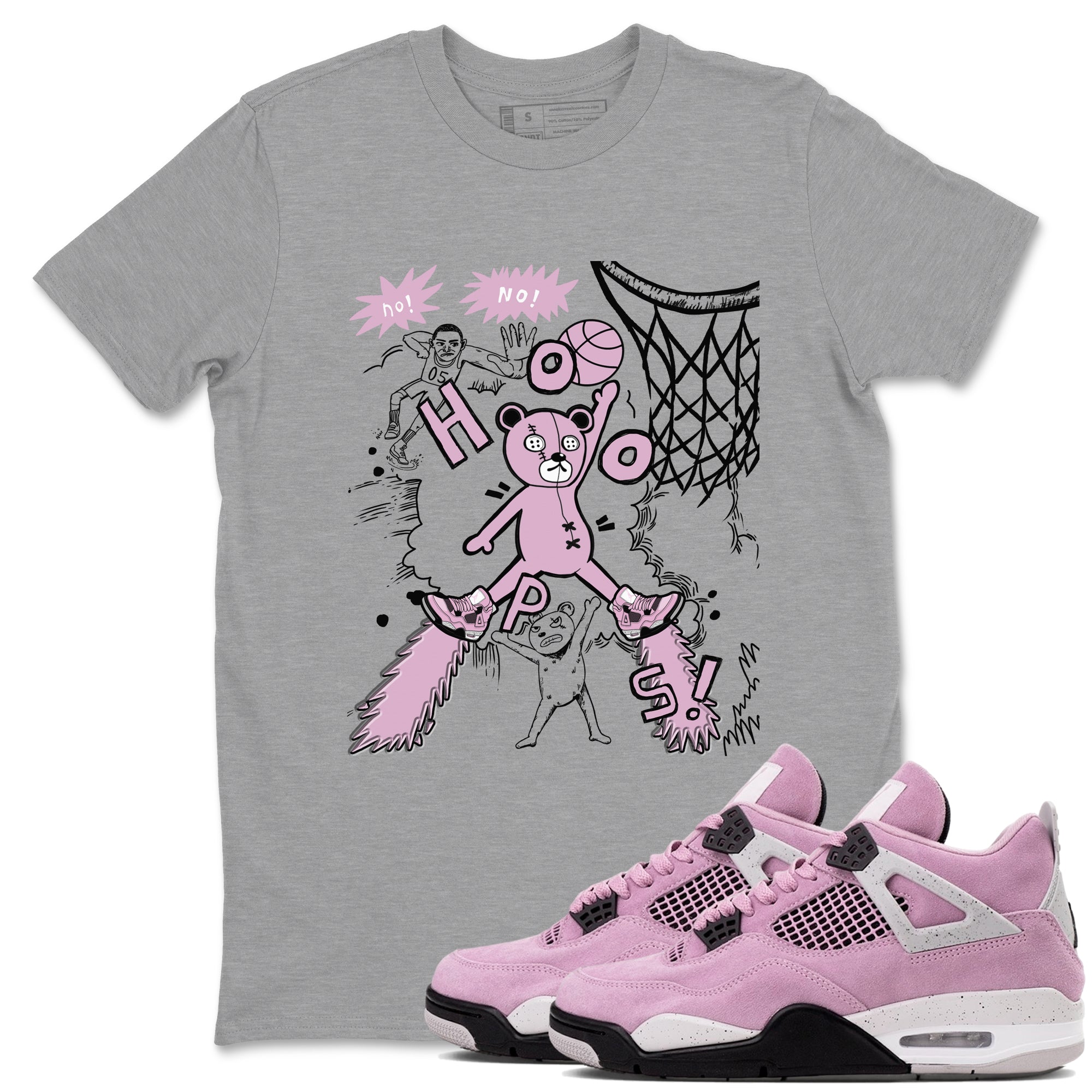 Stop The Bear snkmatch Tees - Air Jordan 4 Orchid