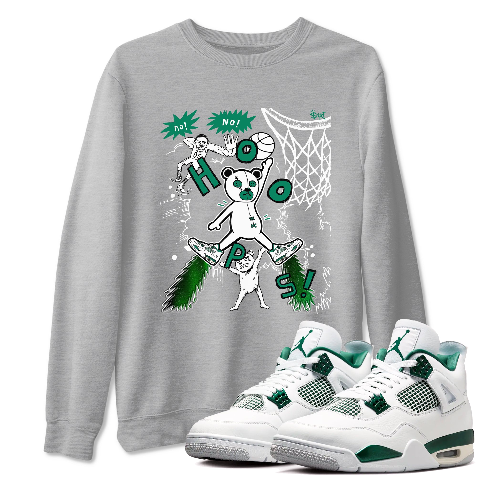 Stop The Bear snkmatch Tees - Air Jordan 4 Oxidized Green