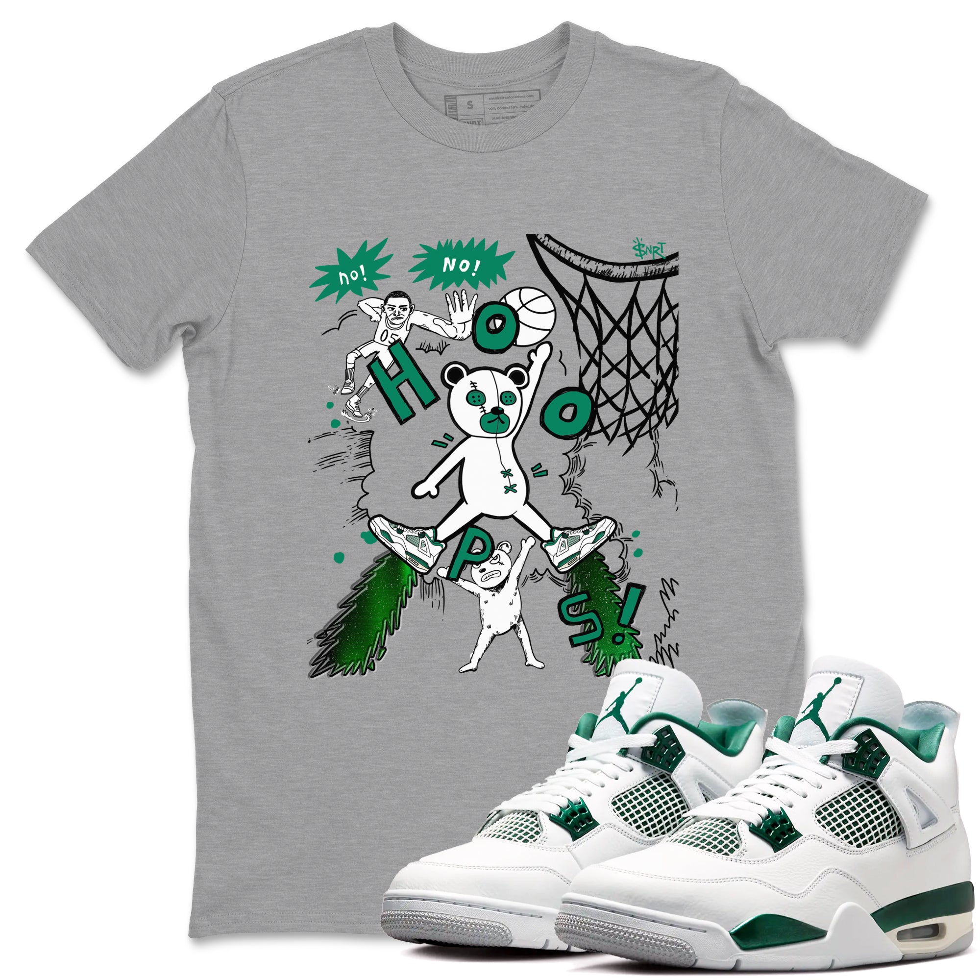 Stop The Bear snkmatch Tees - Air Jordan 4 Oxidized Green