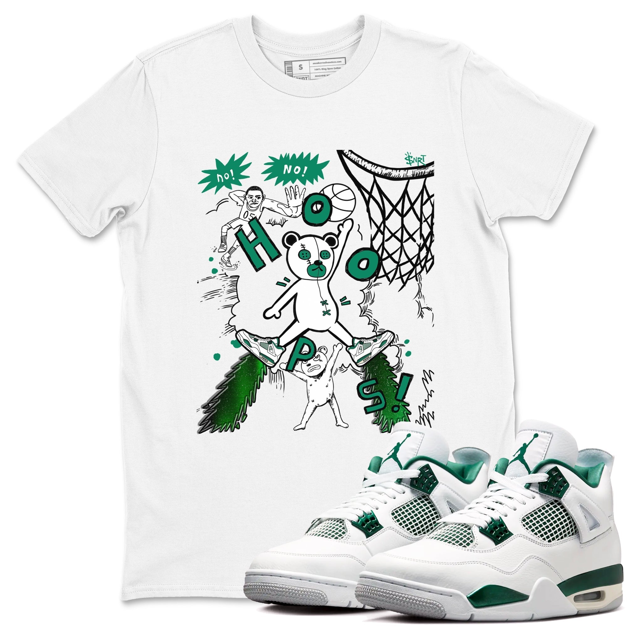 Stop The Bear snkmatch Tees - Air Jordan 4 Oxidized Green