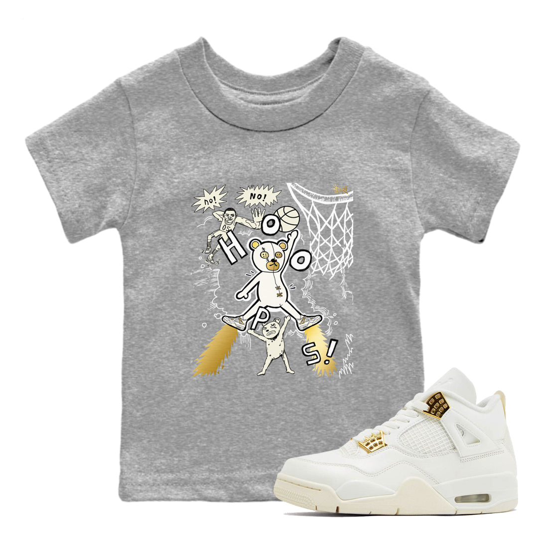 Stop The Bear snkmatch Tees Kids - Air Jordan 4 Sail 2024