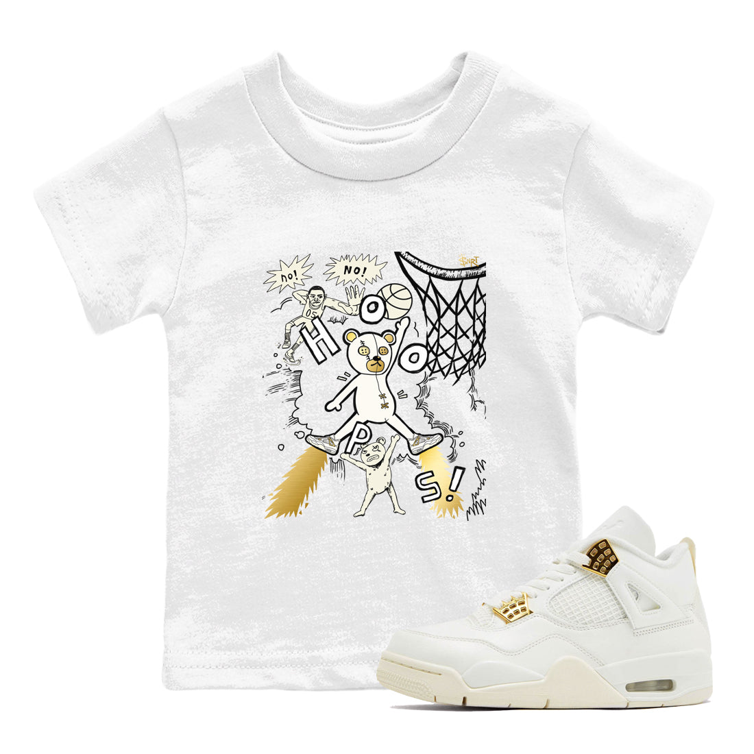 Stop The Bear snkmatch Tees Kids - Air Jordan 4 Sail 2024