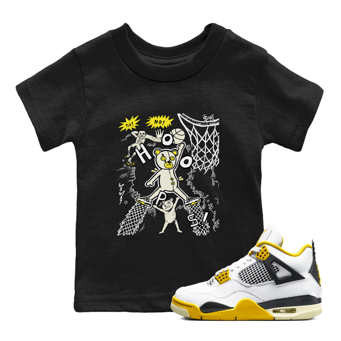 Stop The Bear snkmatch Tees Kids - Air Jordan 4 Vivid Sulfur