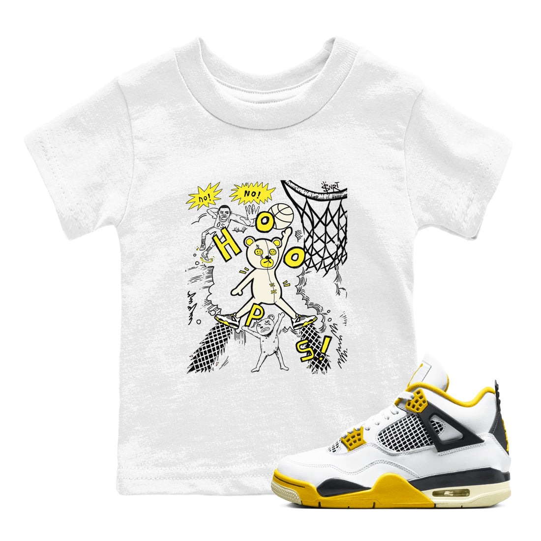 Stop The Bear snkmatch Tees Kids - Air Jordan 4 Vivid Sulfur