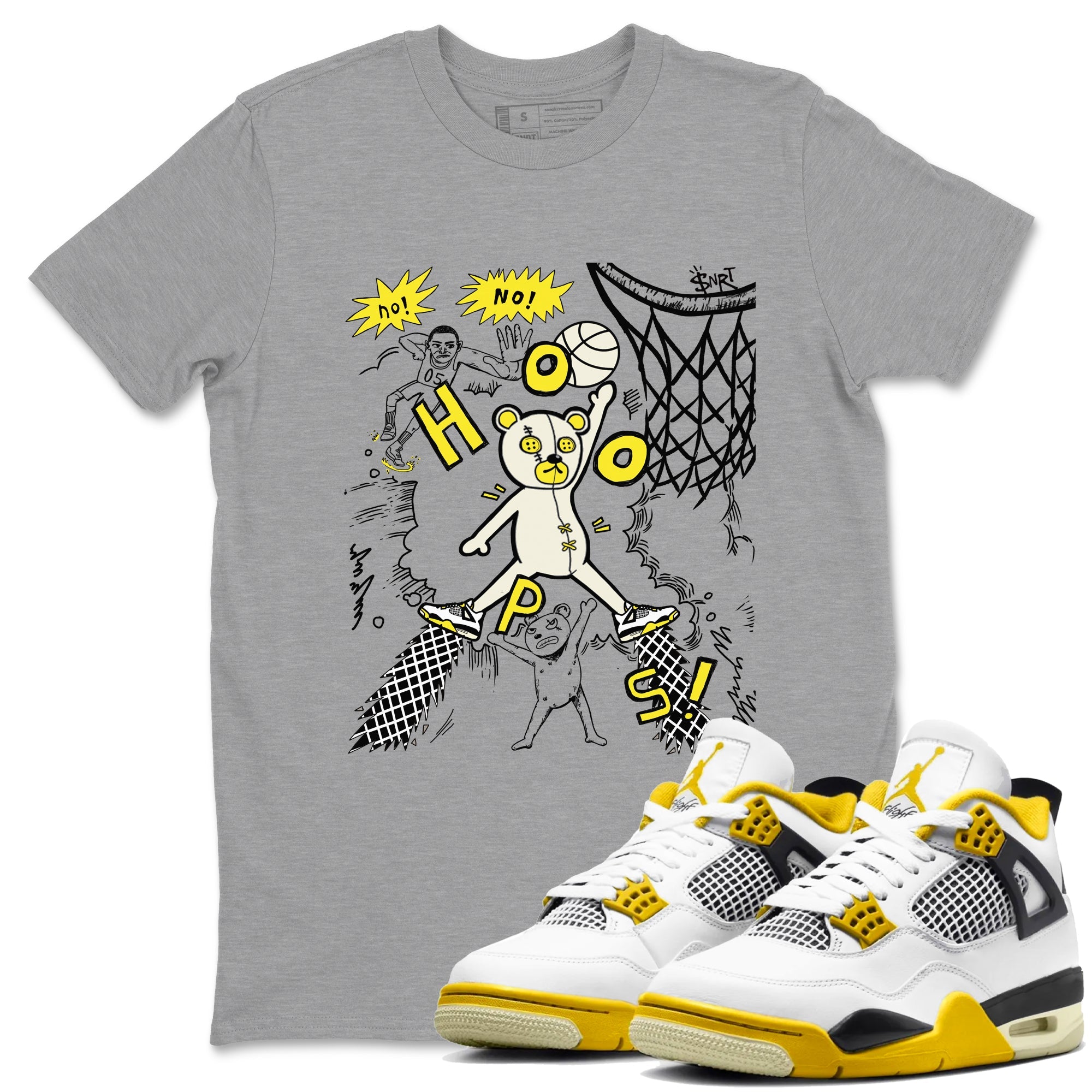 Stop The Bear snkmatch Tees - Air Jordan 4 Vivid Sulfur