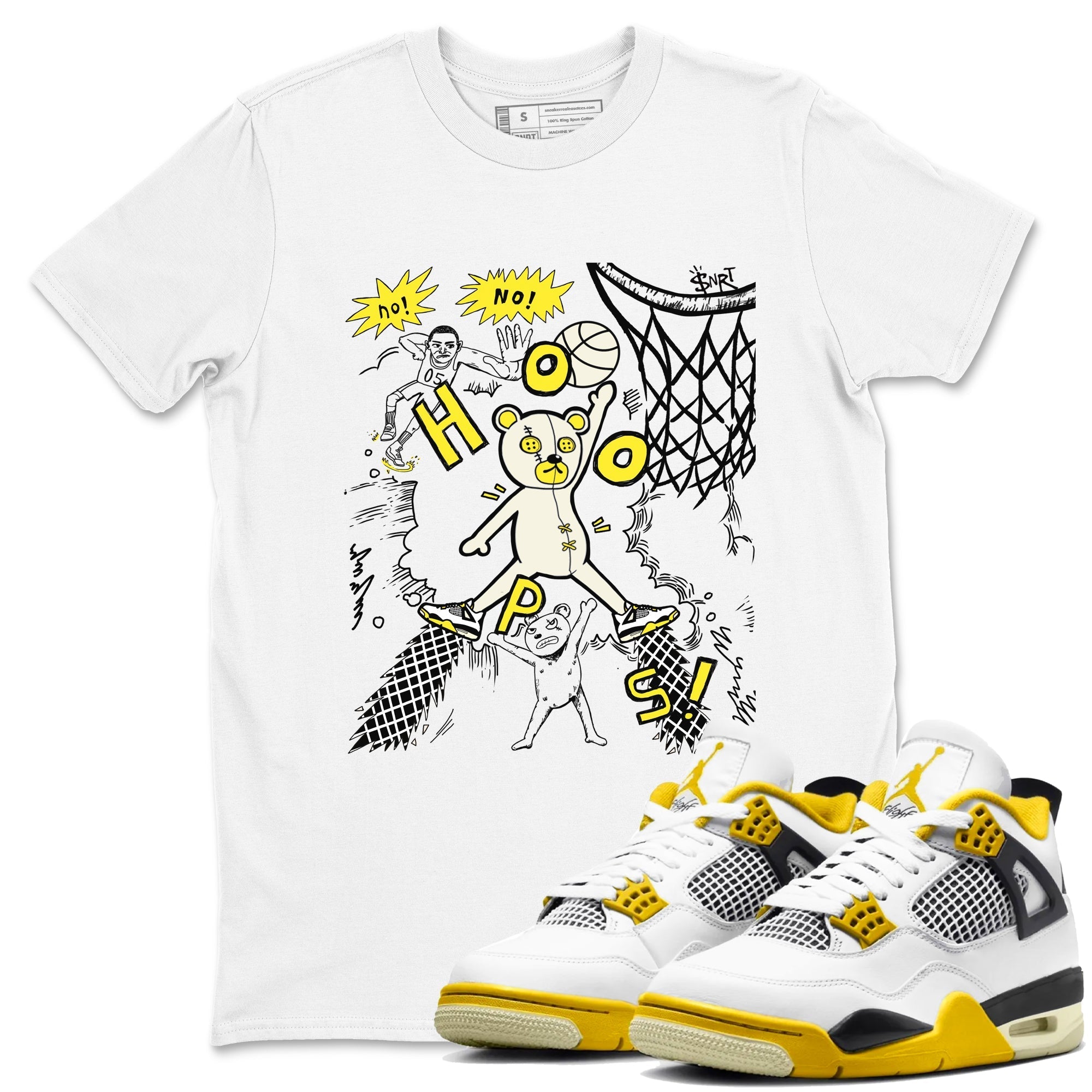 Stop The Bear snkmatch Tees - Air Jordan 4 Vivid Sulfur