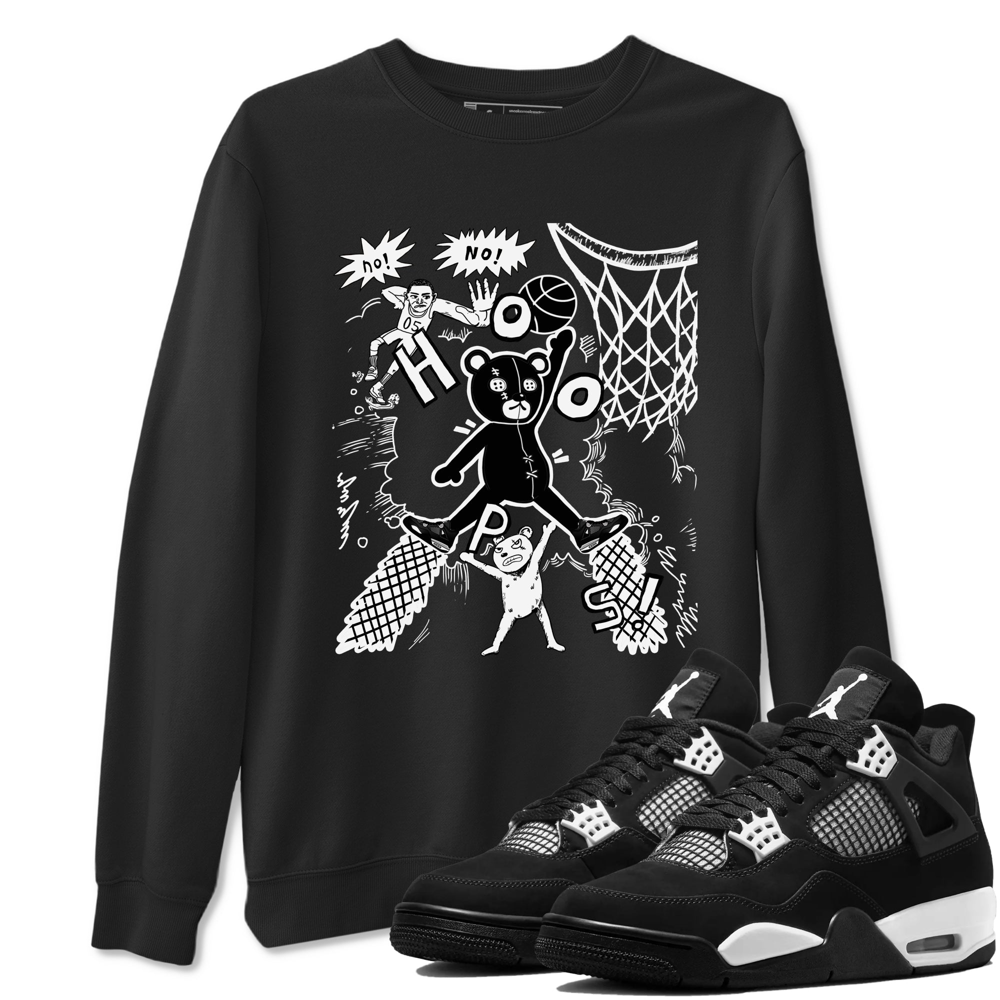 Stop The Bear snkmatch Tees - Air Jordan 4 White Thunder