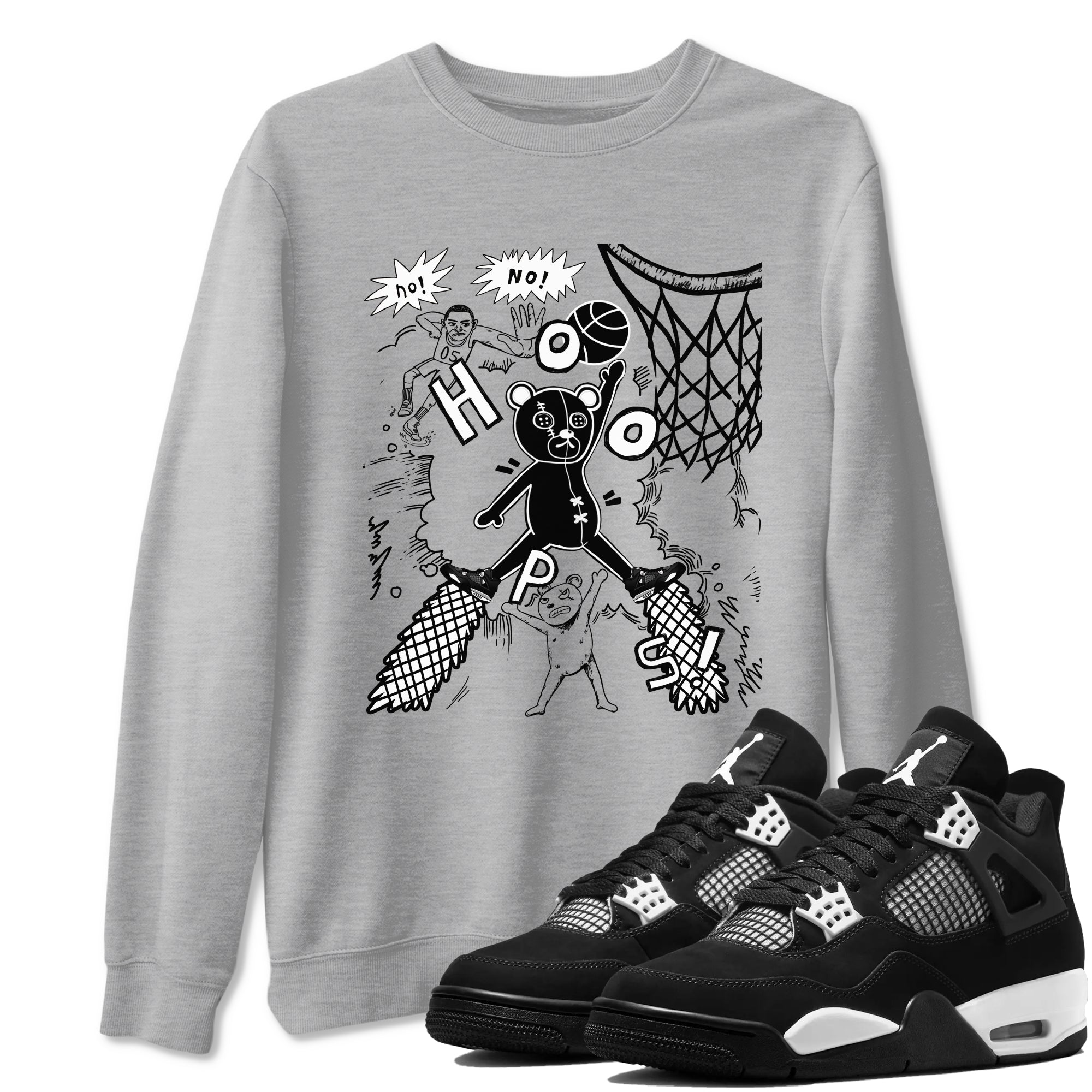 Stop The Bear snkmatch Tees - Air Jordan 4 White Thunder