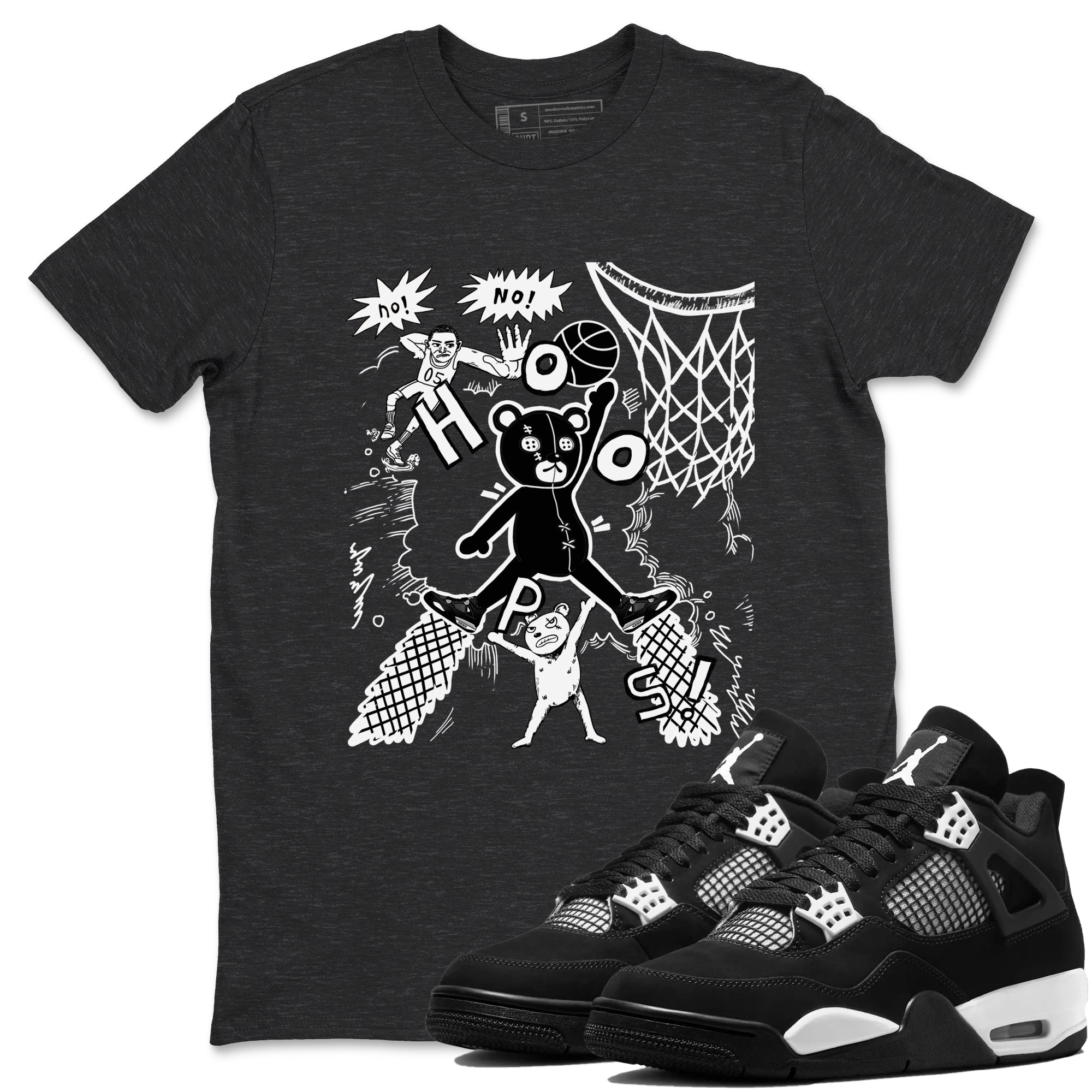 Stop The Bear snkmatch Tees - Air Jordan 4 White Thunder