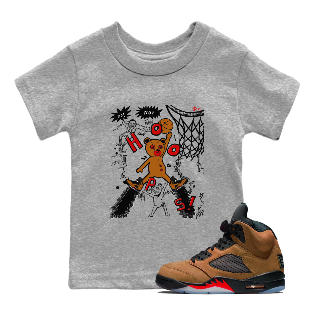 Stop The Bear snkmatch Tees Kids - Air Jordan 5 Archaeo Brown
