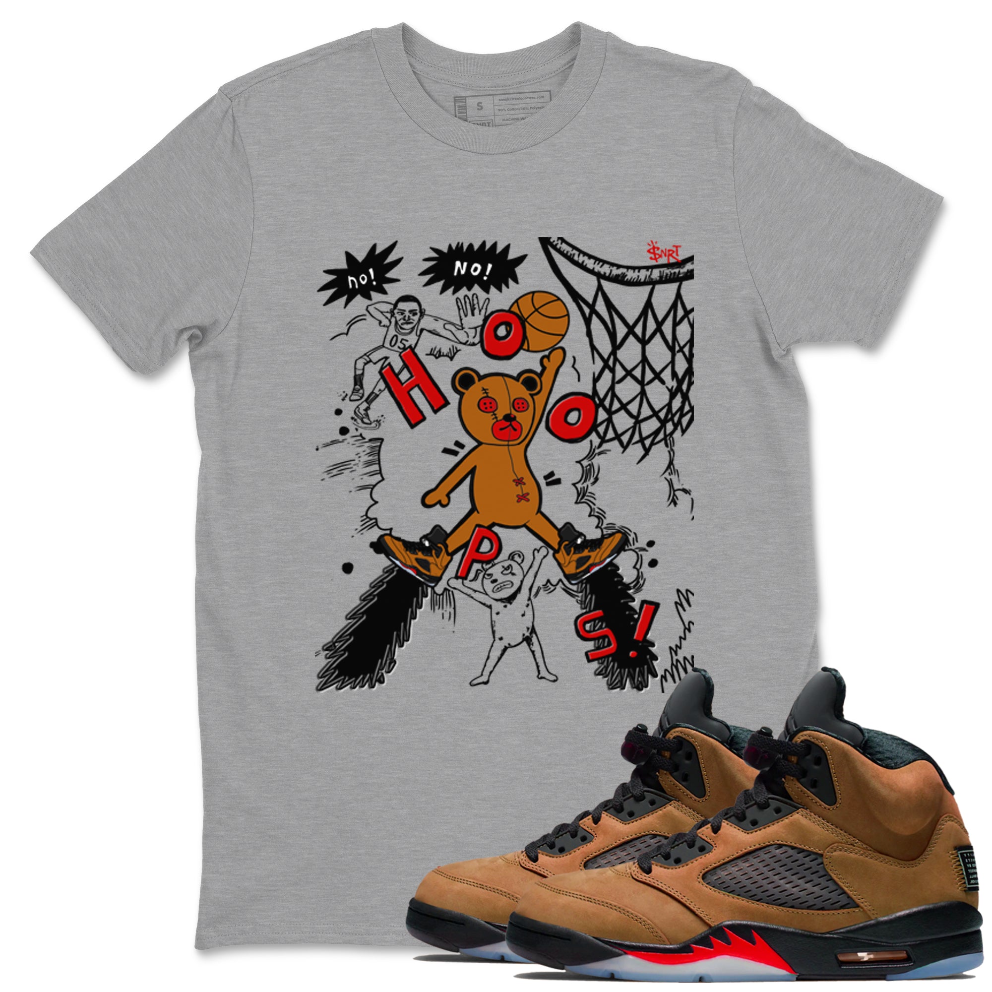 Stop The Bear snkmatch Tees - Air Jordan 5 Archaeo Brown