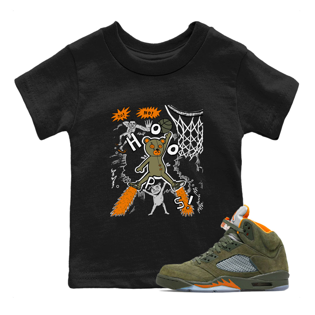 Stop The Bear snkmatch Tees Kids - Air Jordan 5 Olive
