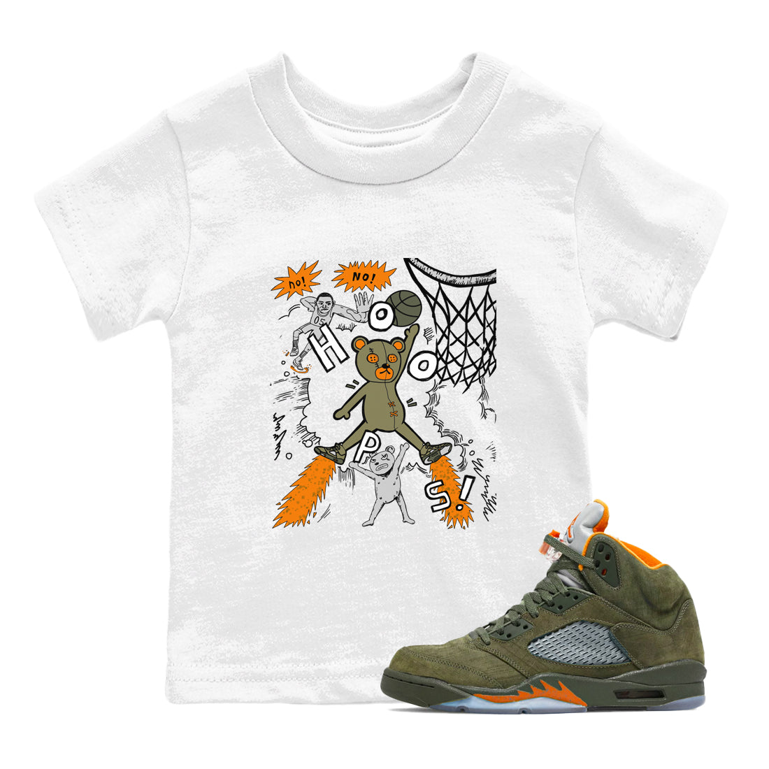 Stop The Bear snkmatch Tees Kids - Air Jordan 5 Olive