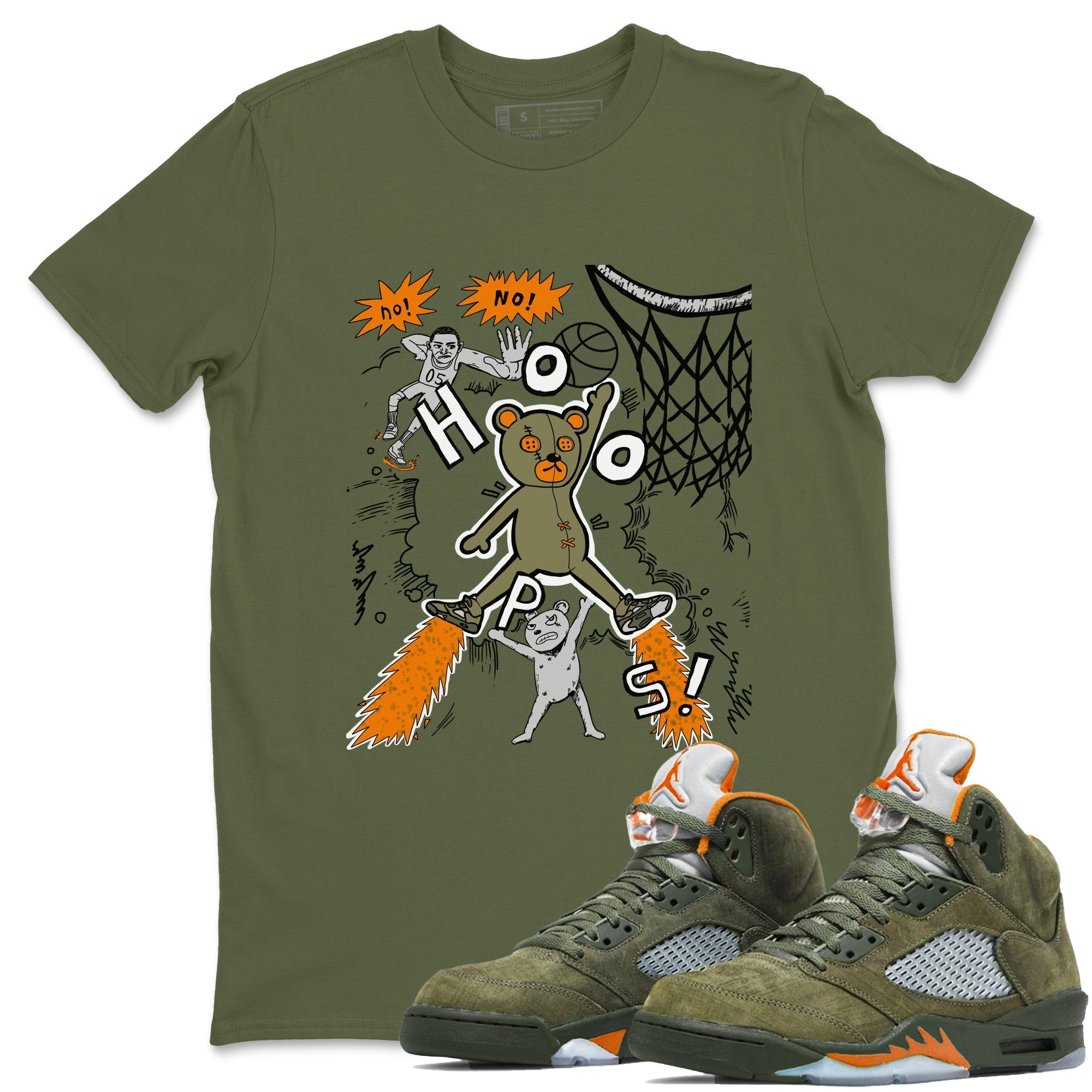 Stop The Bear snkmatch Tees - Air Jordan 5 Olive