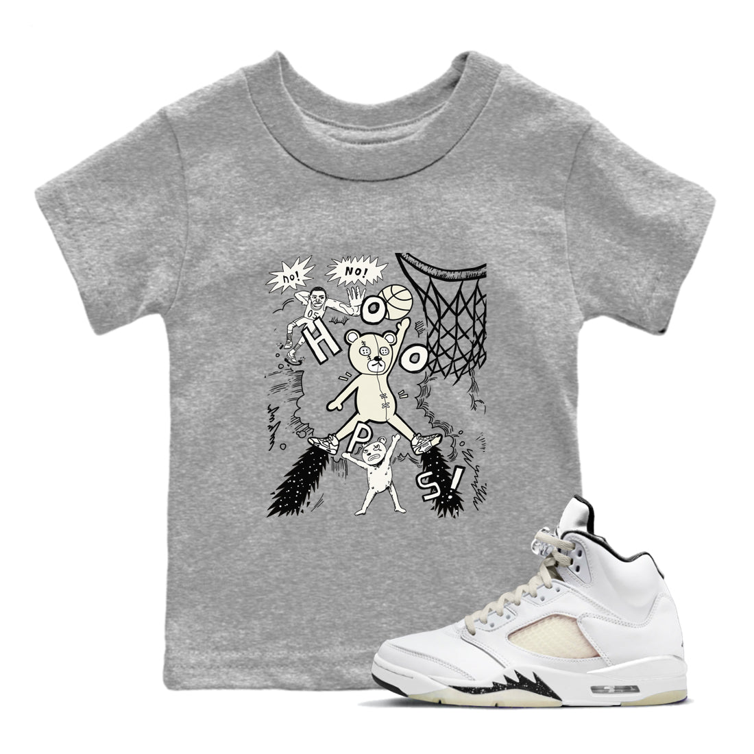 Stop The Bear snkmatch Tees Kids - Air Jordan 5 Sail