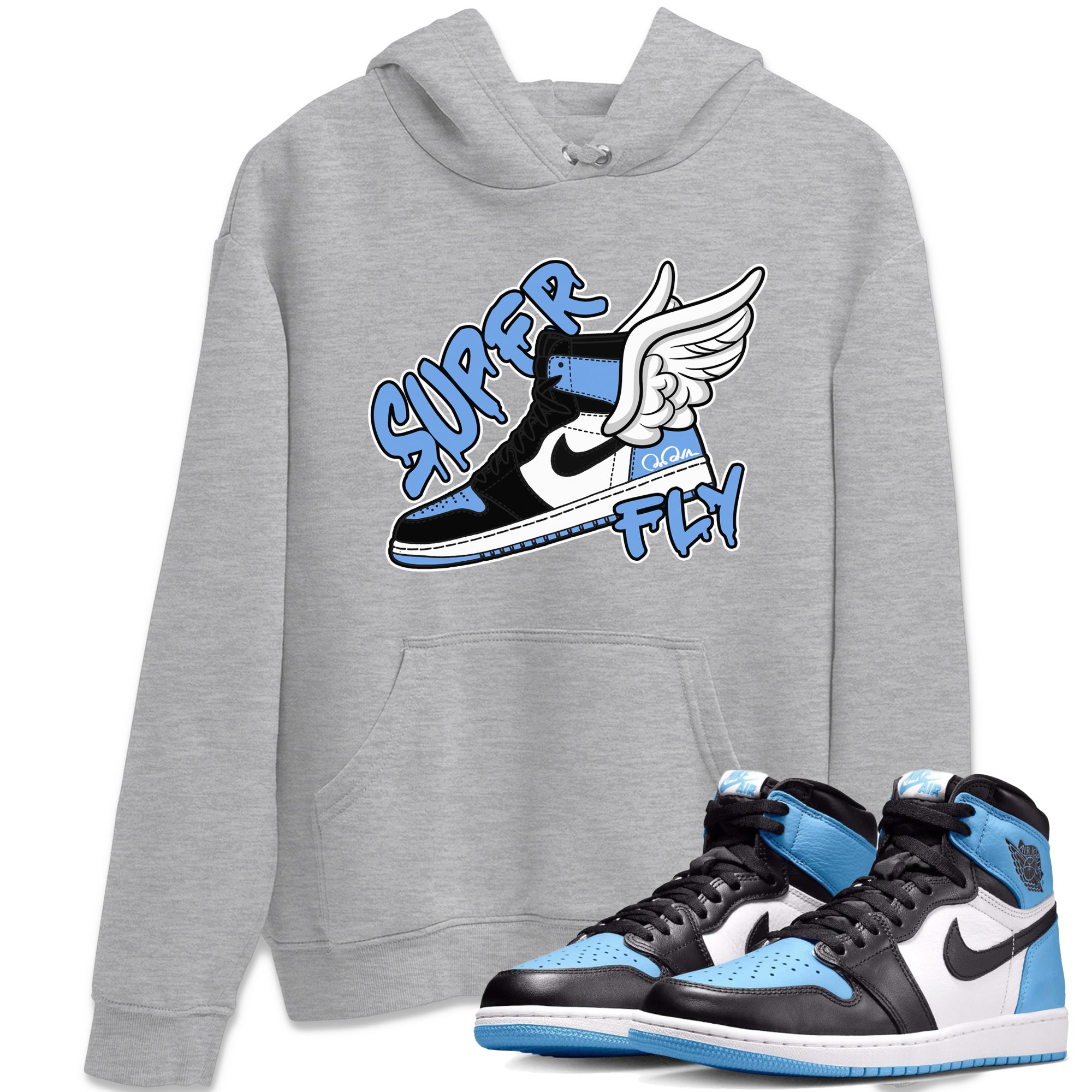 Super Fly Unisex Tops - Air Jordan 1 UNC Toe
