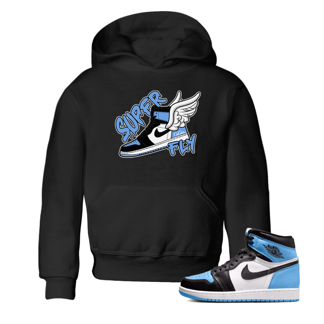 Super Fly Kids Tops - Air Jordan 1 UNC Toe