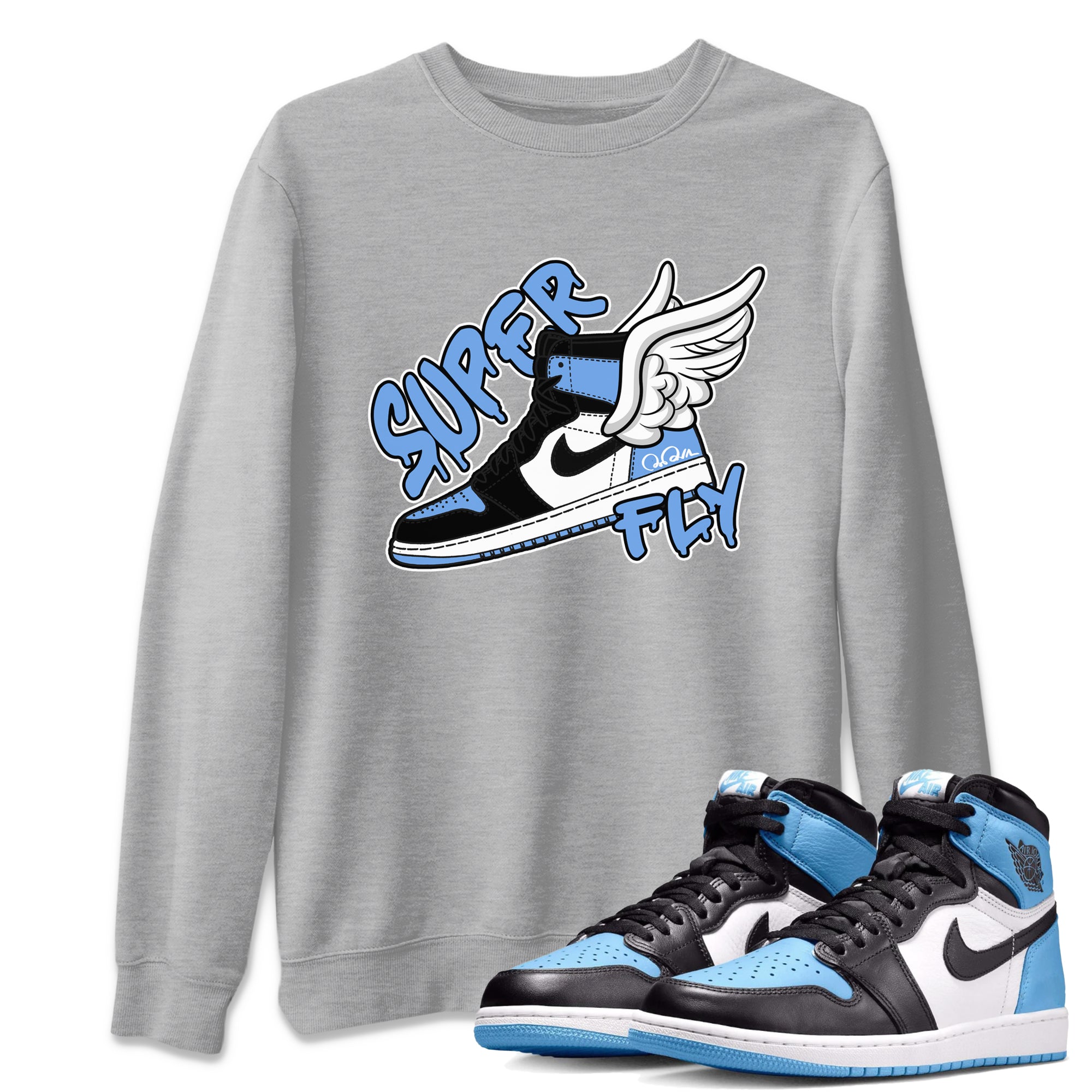 Super Fly Unisex Tops - Air Jordan 1 UNC Toe