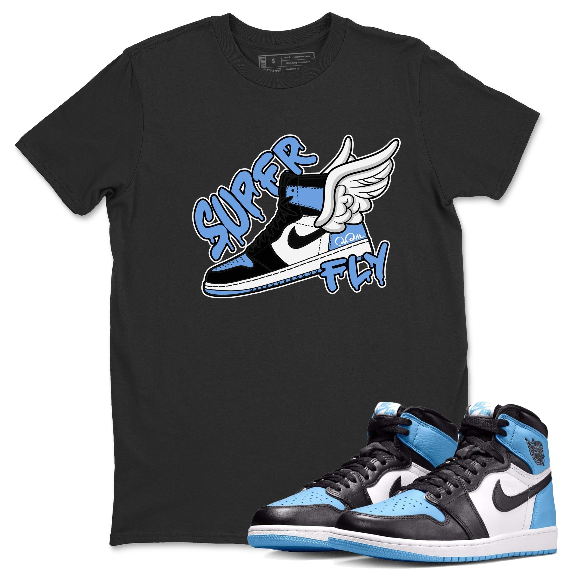 Super Fly Unisex Tops - Air Jordan 1 UNC Toe
