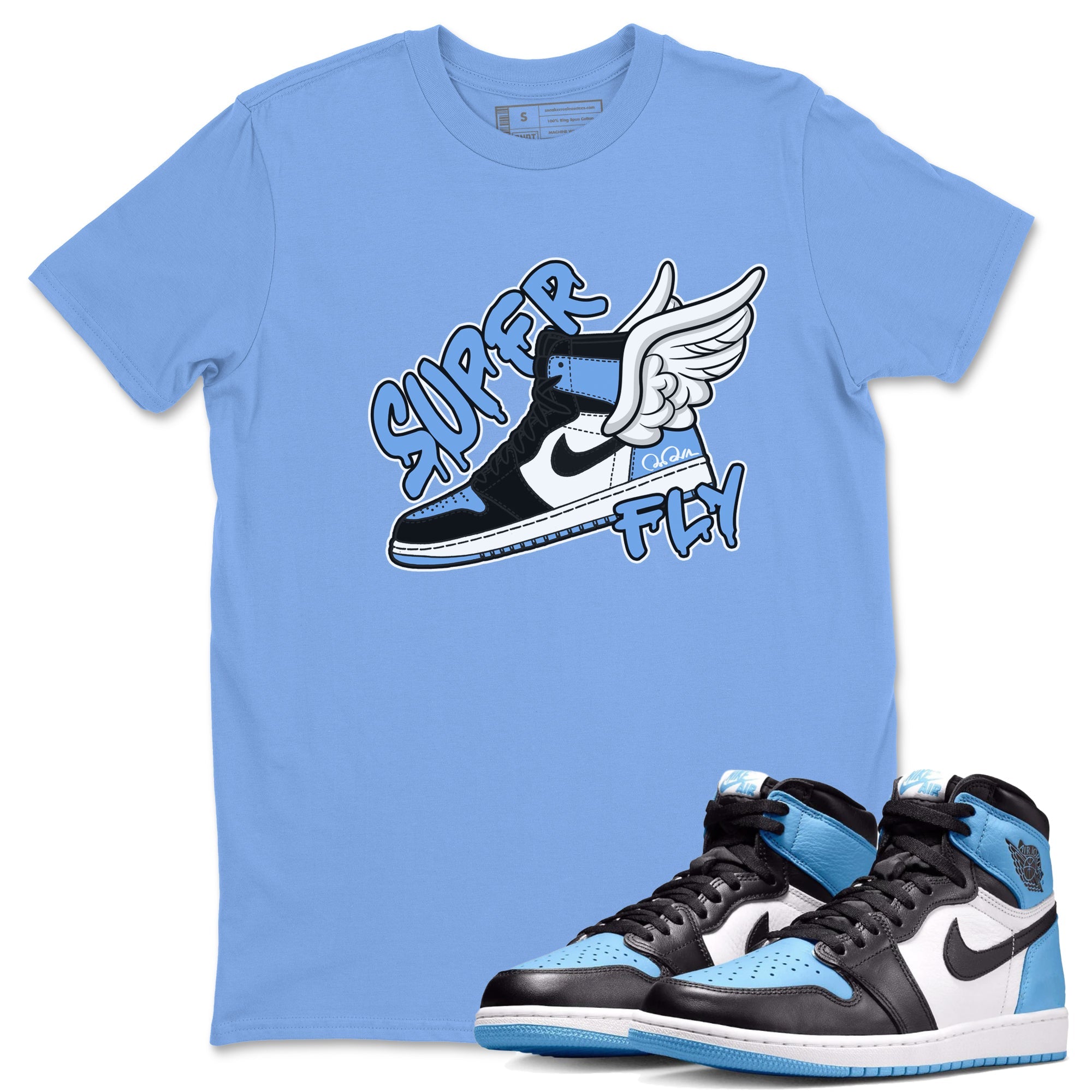 Super Fly Unisex Tops - Air Jordan 1 UNC Toe
