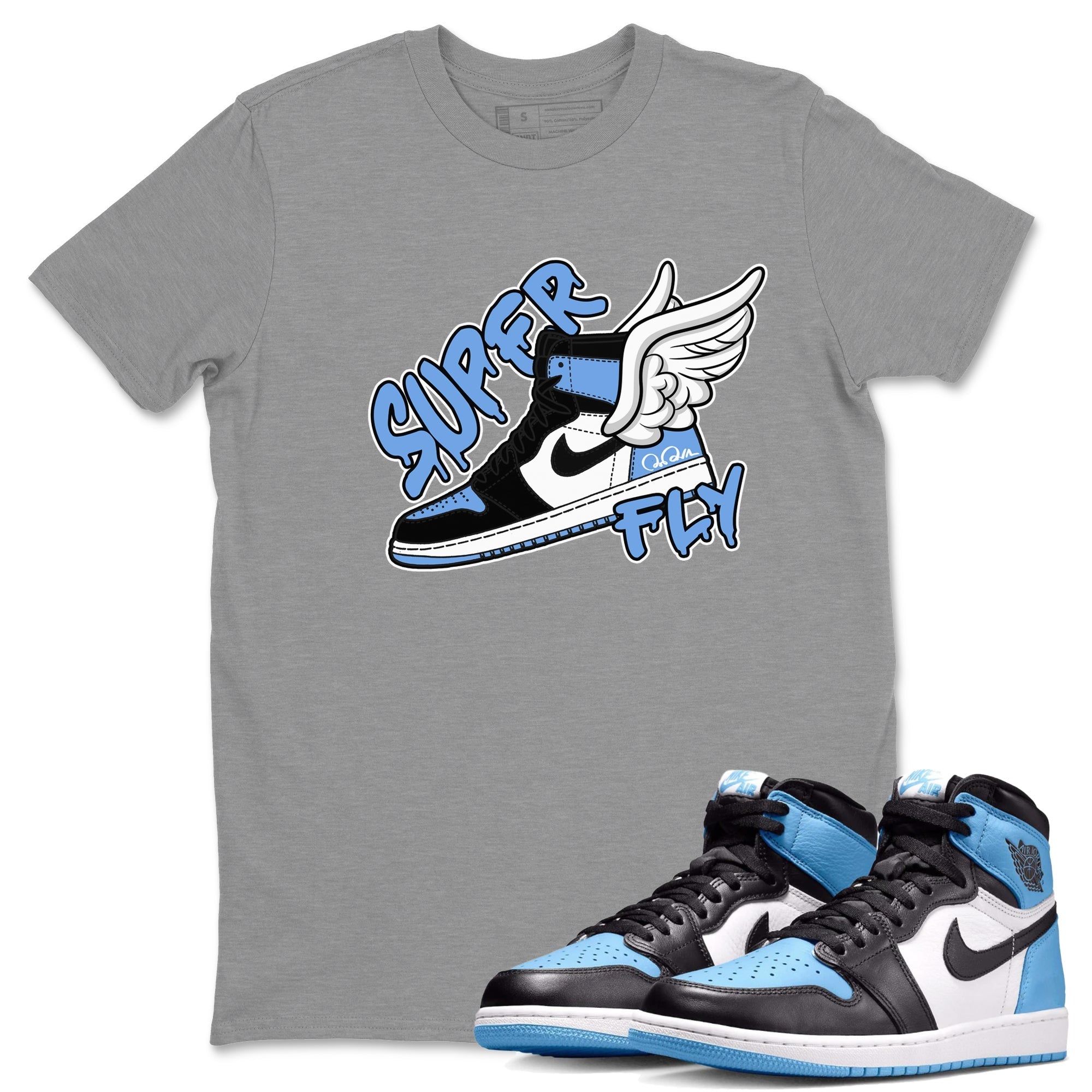 Super Fly Unisex Tops - Air Jordan 1 UNC Toe