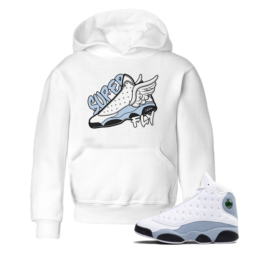 Super Fly snkmatch Tees Kids - Air Jordan 13 Blue Grey