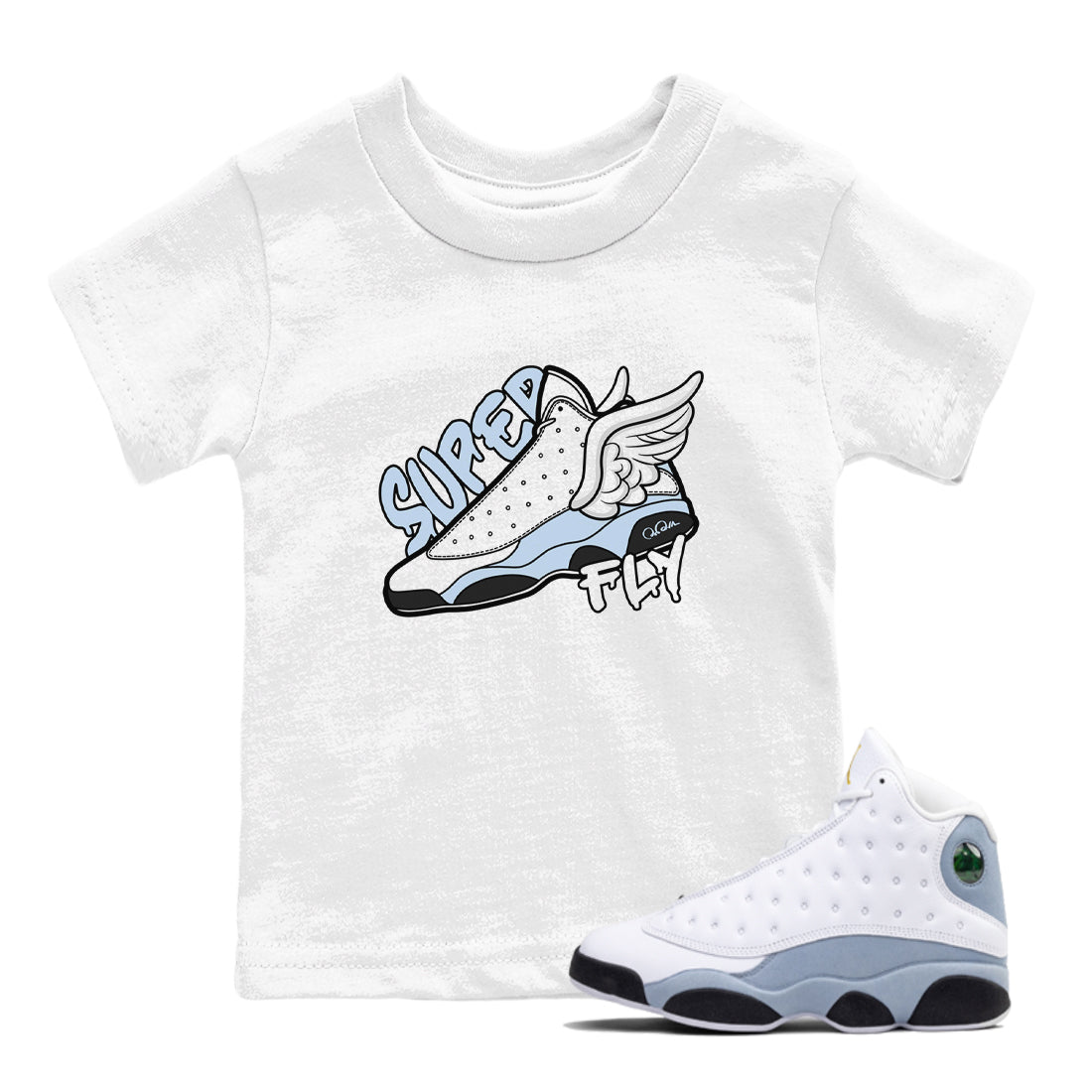 Super Fly snkmatch Tees Kids - Air Jordan 13 Blue Grey