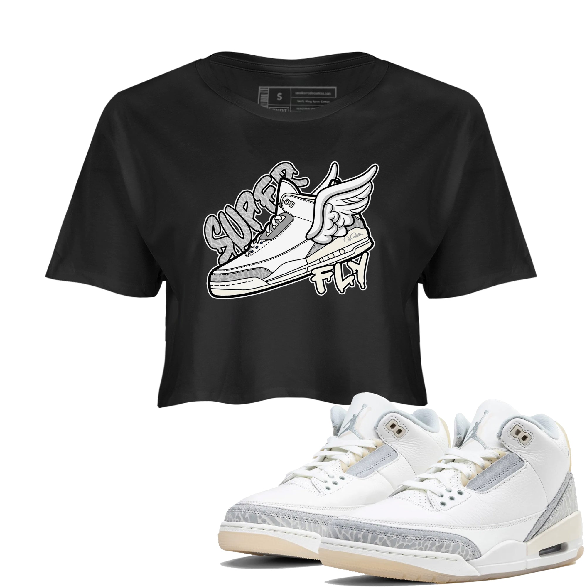 Super Fly snkmatch Women's Top - Air Jordan 3 Ivory