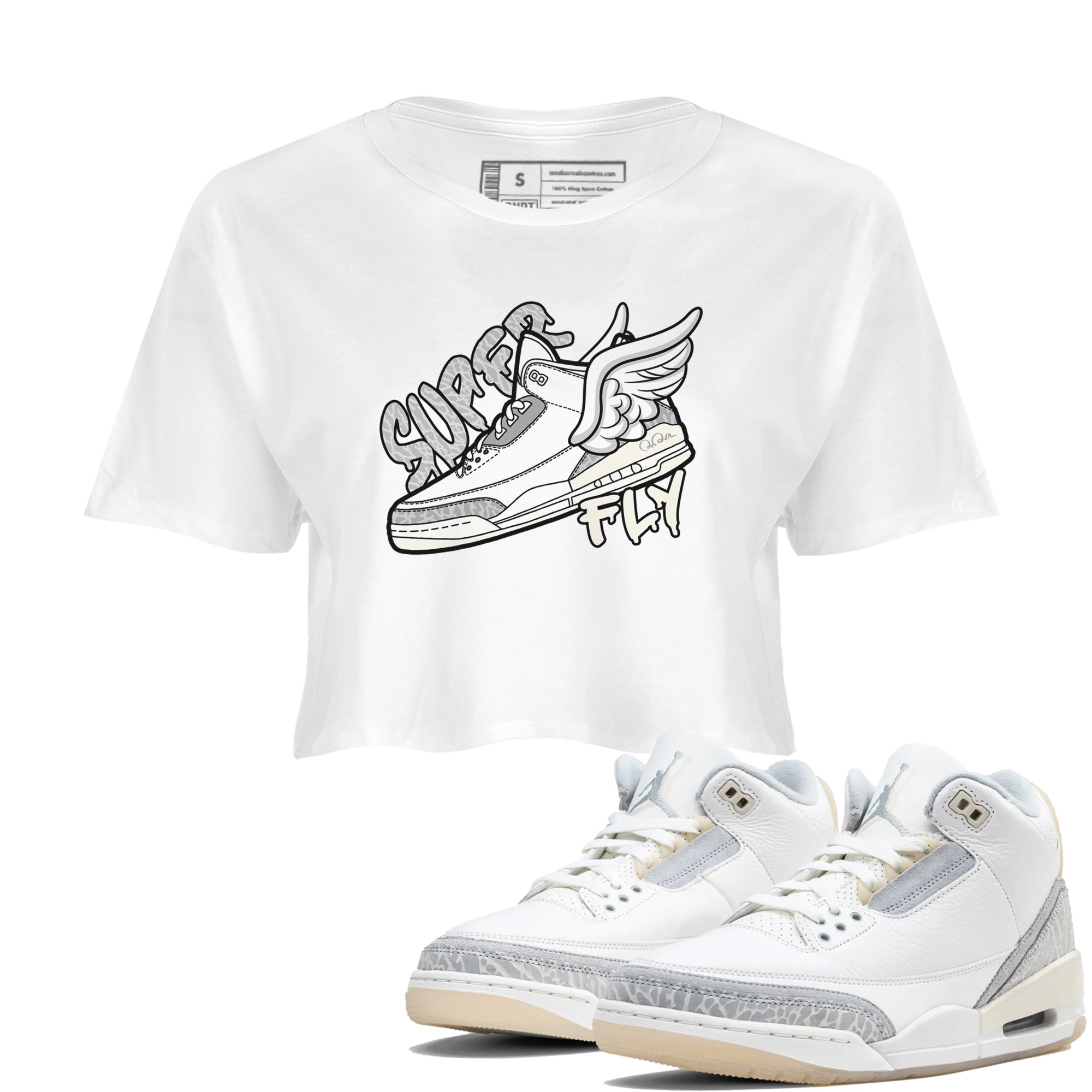 Super Fly snkmatch Women's Top - Air Jordan 3 Ivory
