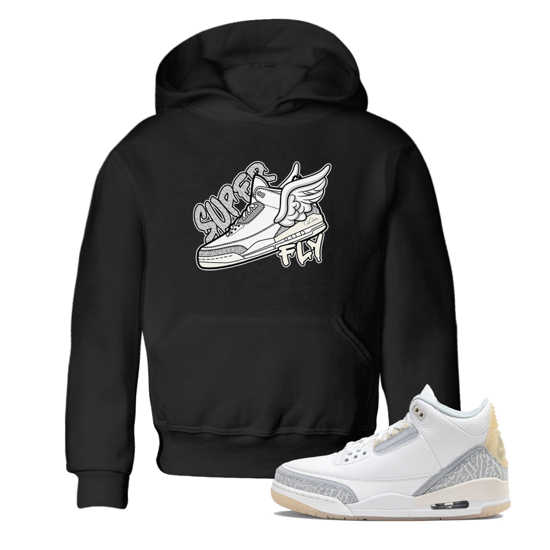 Super Fly snkmatch Tees Kids - Air Jordan 3 Ivory